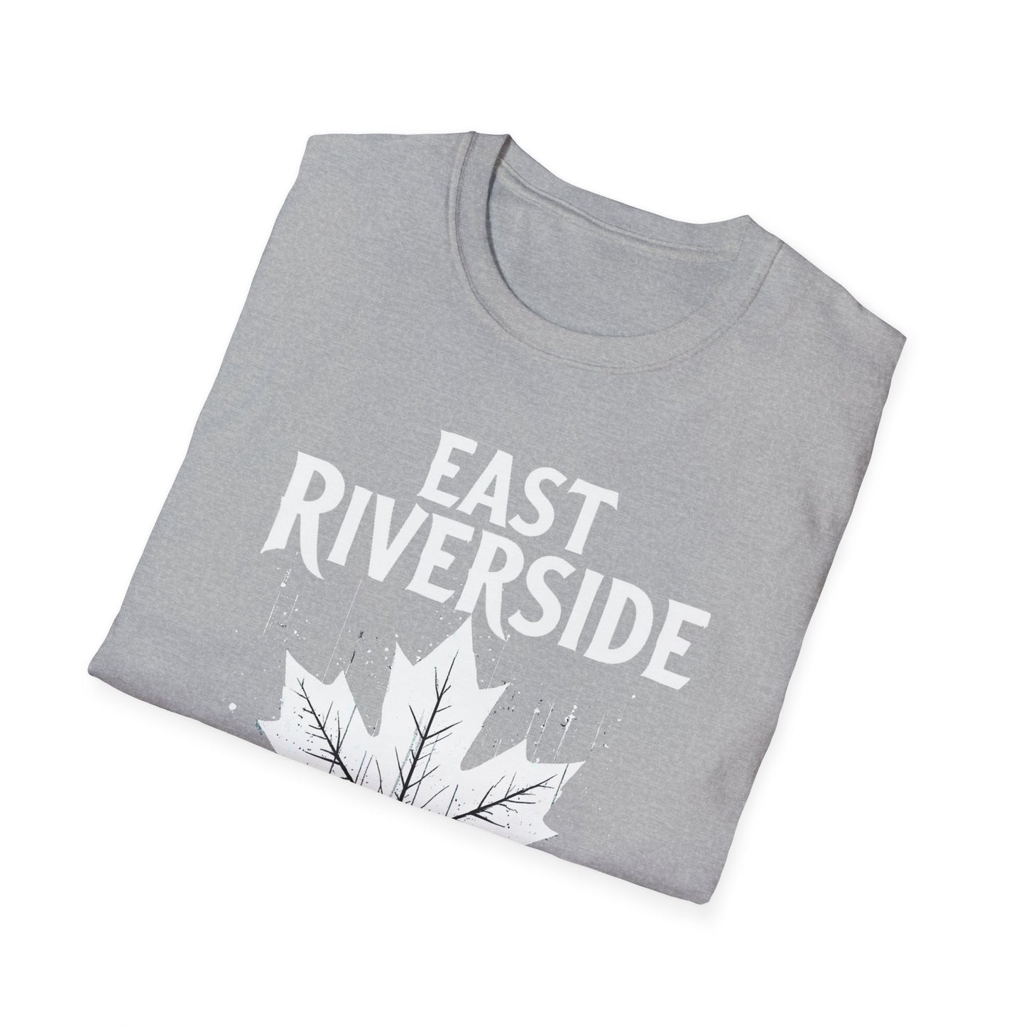 EAST RIVERSIDE, We Support Our Own 2, Hardcore Local White Leaf T-Shirt, Softstyle Graphic Tee, Unisex Casual Wear, Support Local Merch, Gift for Community Lovers Finkz Windsor