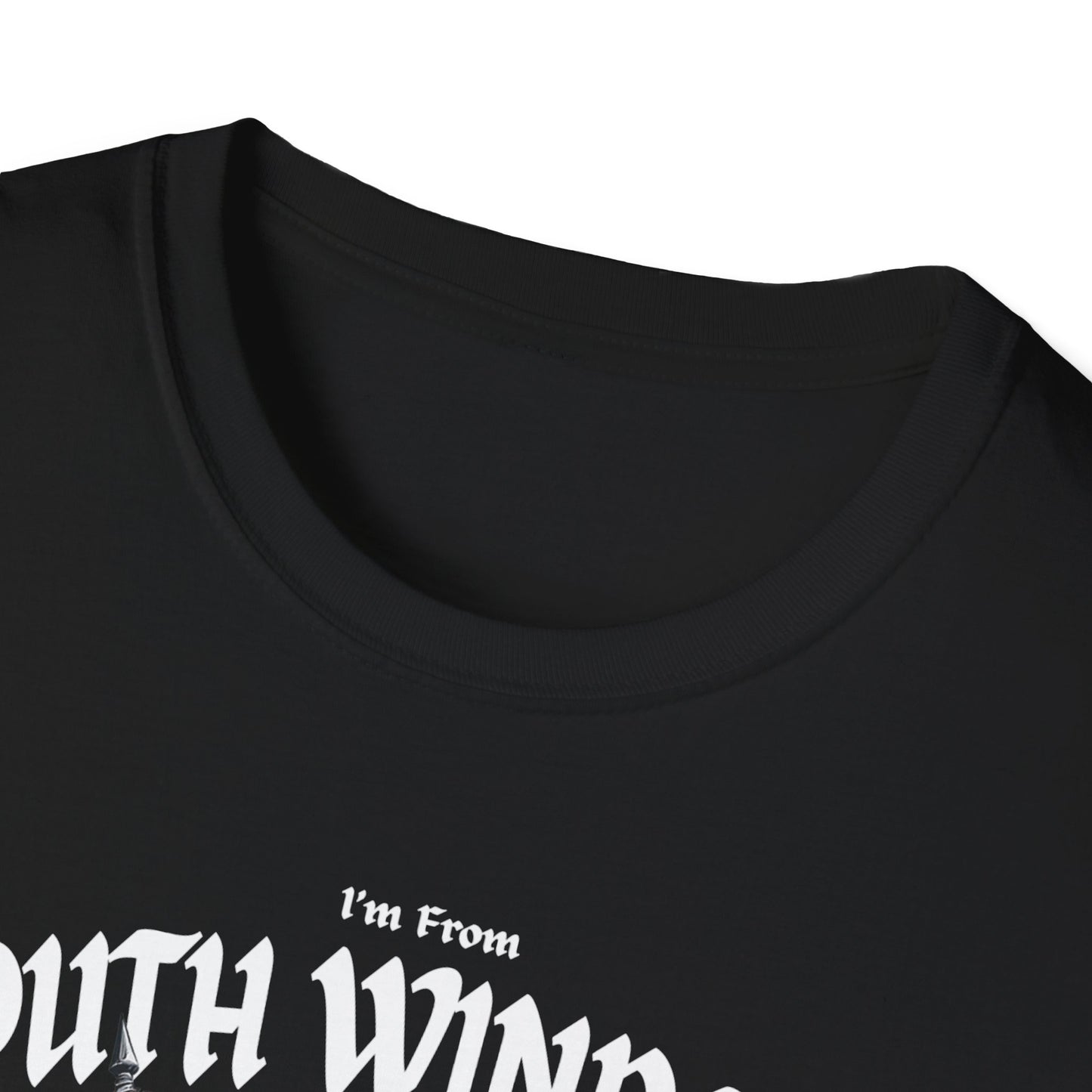 South Windsor Underestimate Guy T-Shirt, c01-n03-s002 Softstyle Graphic Tee, Unisex Casual Wear, Support'n Locals Merch, Gift for Community Lovers.