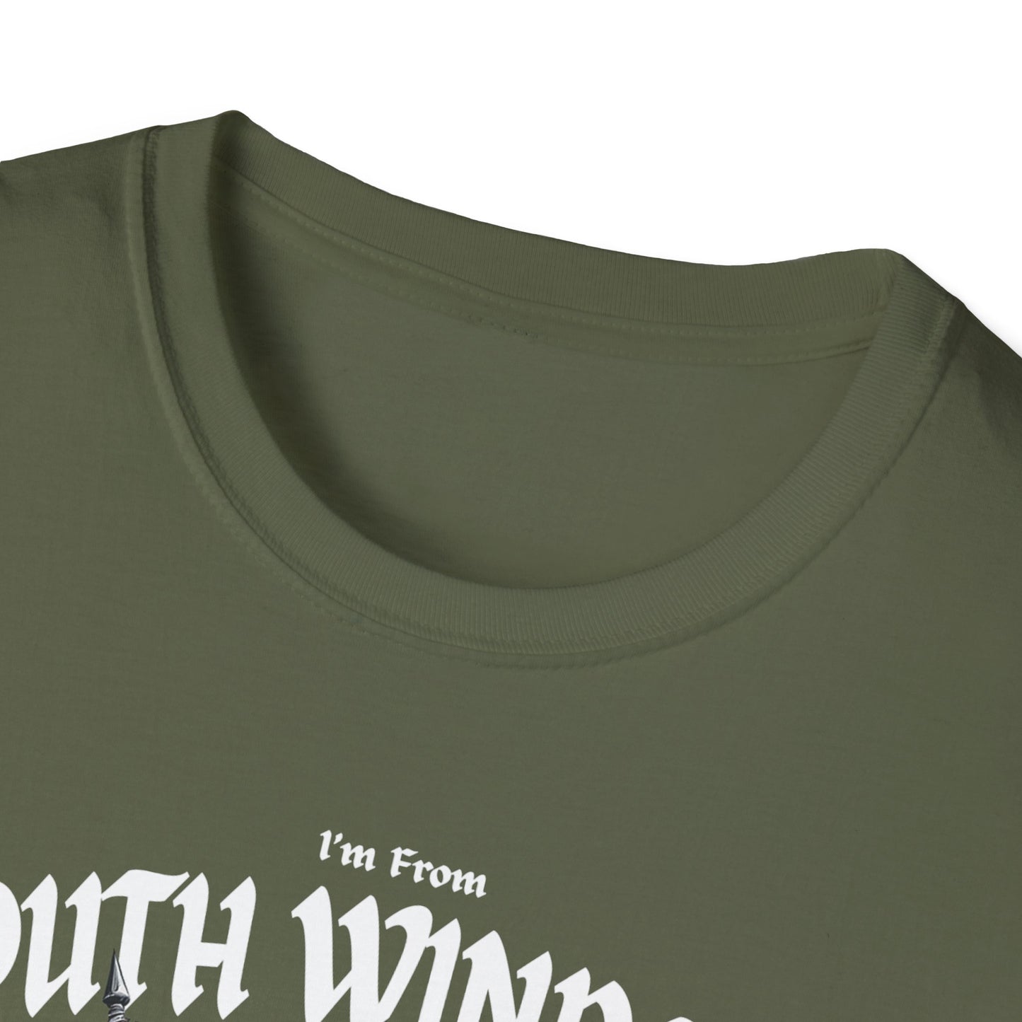 South Windsor Underestimate Guy T-Shirt, c01-n03-s002 Softstyle Graphic Tee, Unisex Casual Wear, Support'n Locals Merch, Gift for Community Lovers.