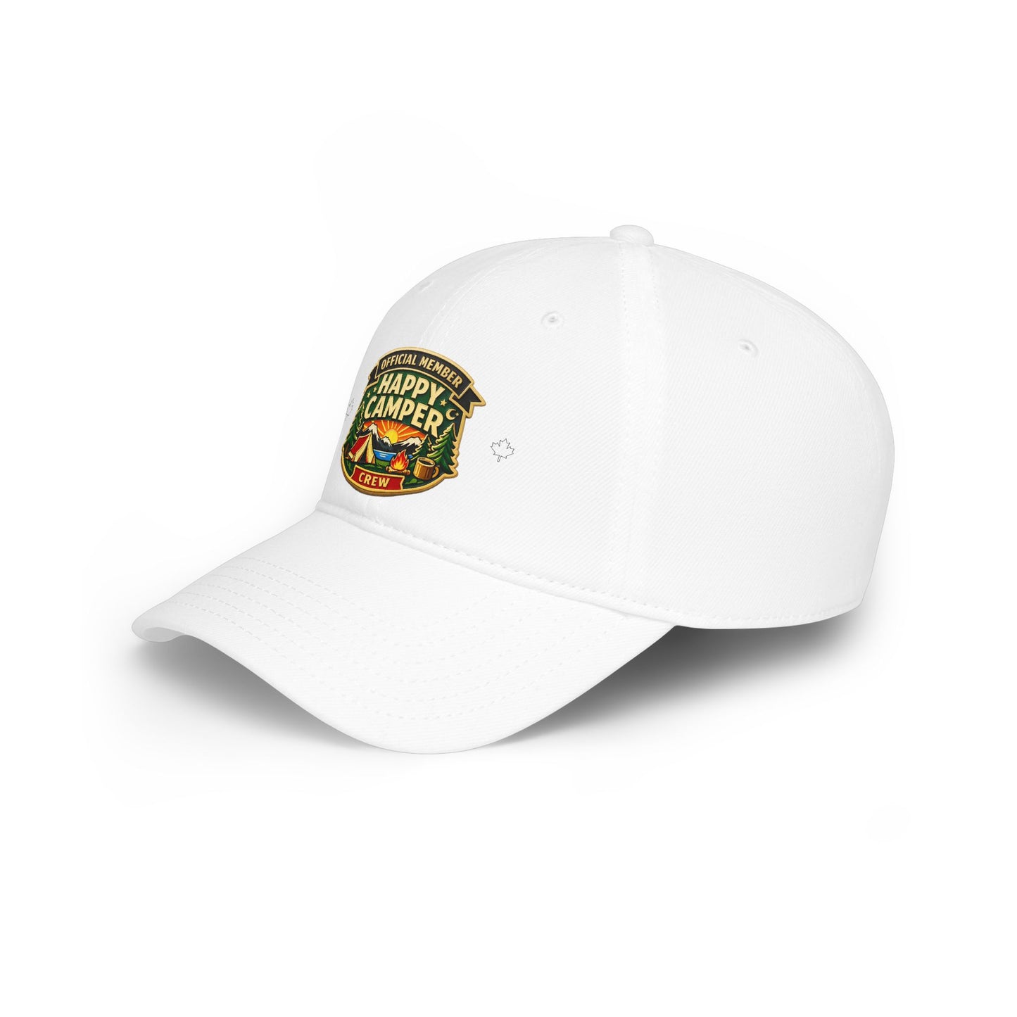 Official Member Happy Camper Crew White Low Profile Baseball Cap, Adjustable Hat, Outdoor Gear, Casual Style, Gift for Nature Lovers HappyCamperCrew.com