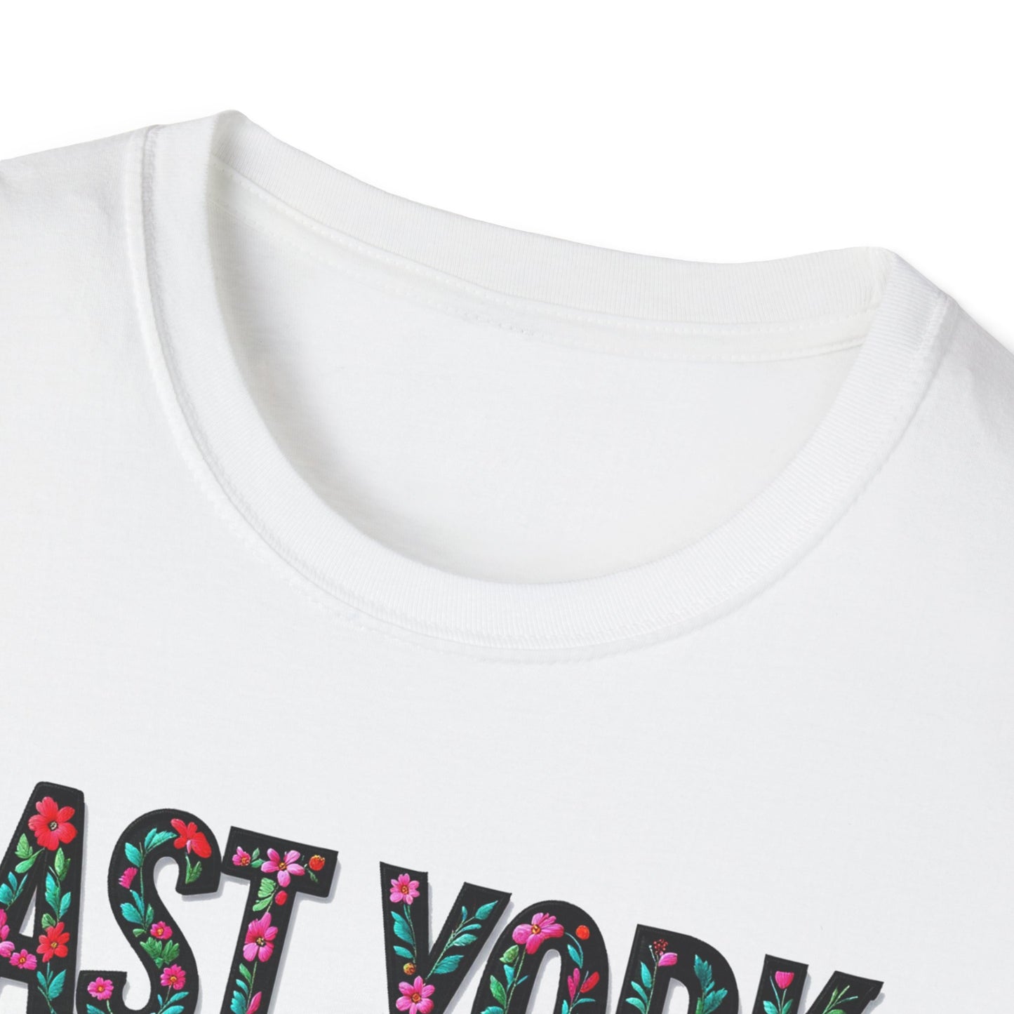 East York Local Gal Flower-Heart T-Shirt, c06-n02-s005 Softstyle Graphic Tee, Unisex Casual Wear, Support Local Merch, Gift for Community Lovers, Finkz WINDSOR