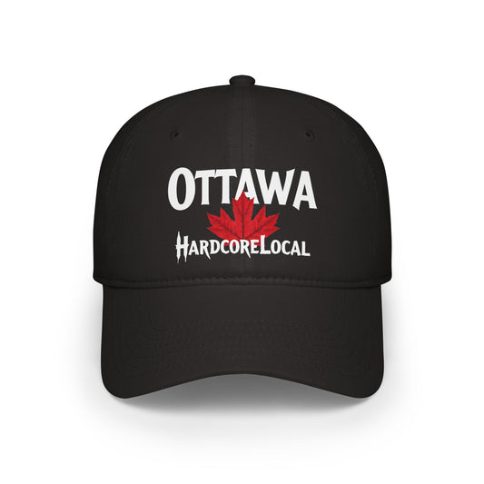 Ottawa HARDCORE LOCAL Red LEAF Low Profile Baseball Cap - Hat for Community Lovers