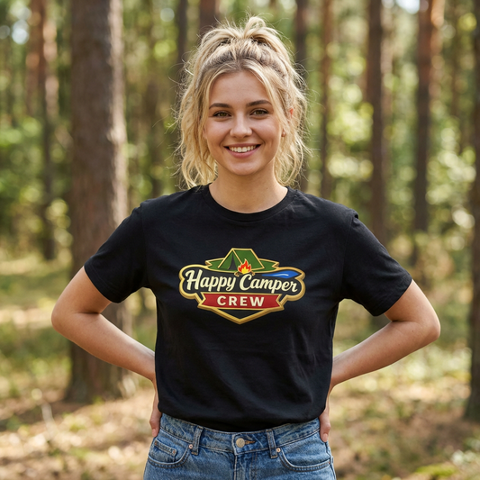 Happy Camper Crew - T-Shirt dark, Softstyle, Unisex HappyCamperCrew.com