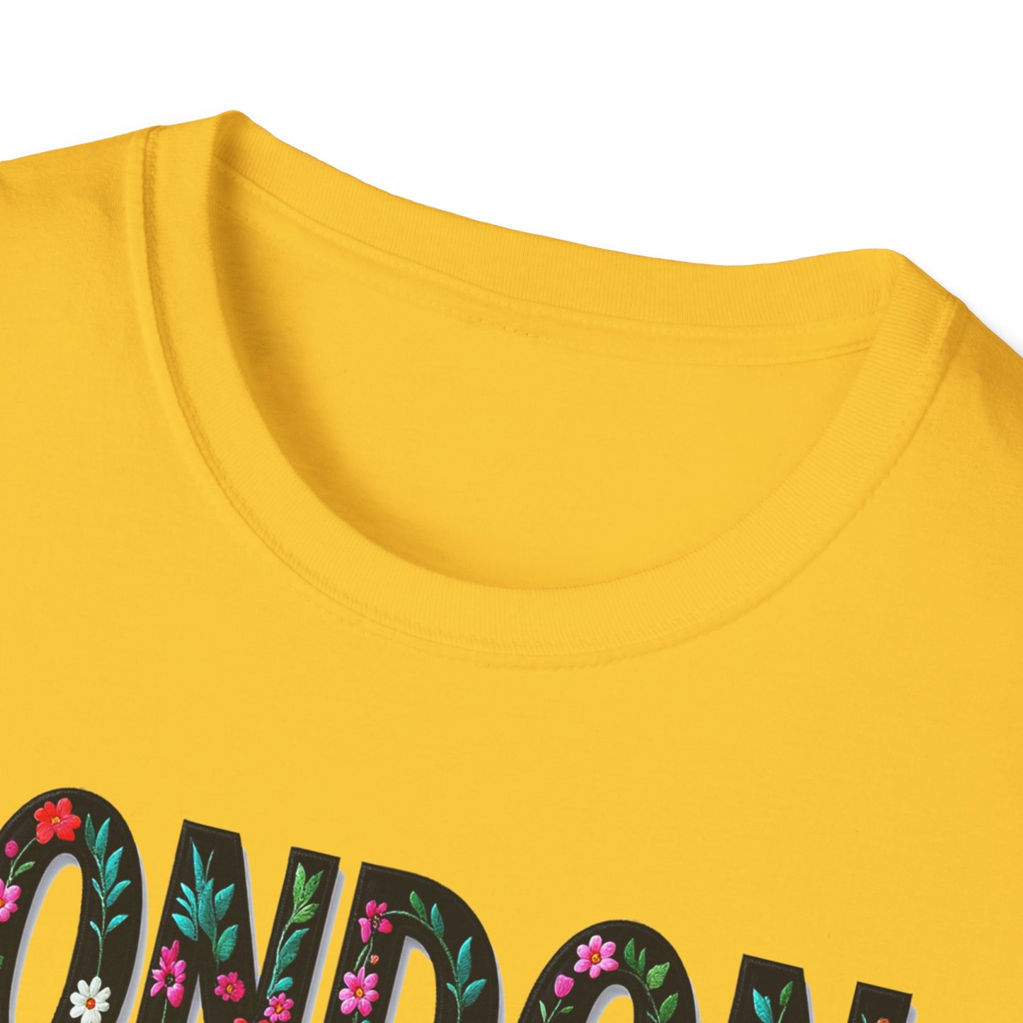 London Local Gal Flower-Heart T-Shirt, c02-n00-s005 Softstyle Graphic Tee, Unisex Casual Wear, Support Local Merch, Gift for Community Lovers, Finkz WINDSOR