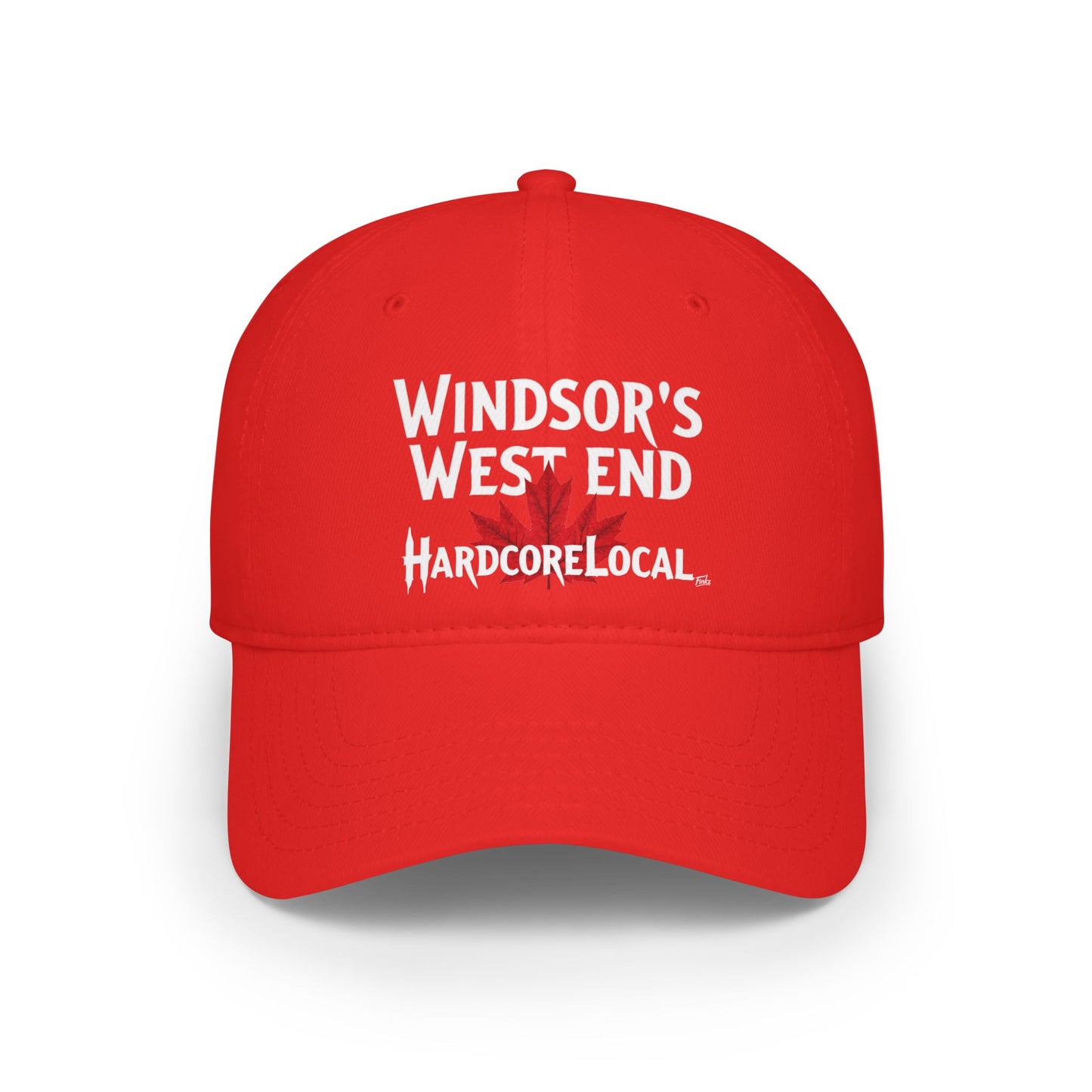 WINDSOR WEST HARDCORE  BIG LEAF Low Profile Baseball Cap - Red Hat for Community Lovers FINKZ WINDSOR