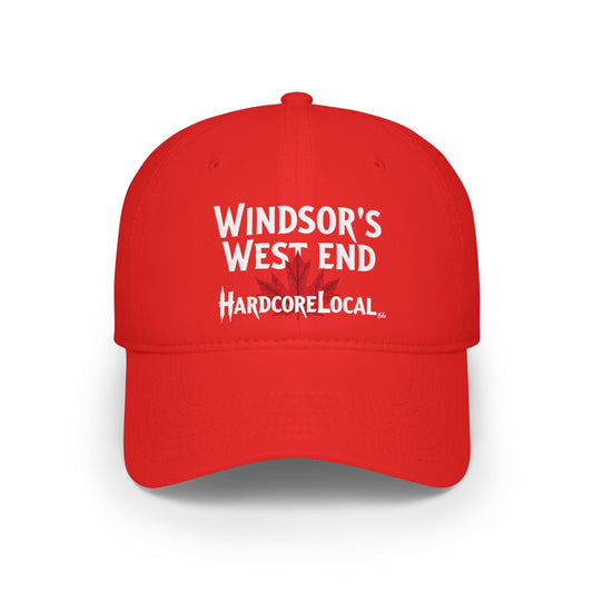 WINDSOR WEST HARDCORE  BIG LEAF Low Profile Baseball Cap - Red Hat for Community Lovers FINKZ WINDSOR