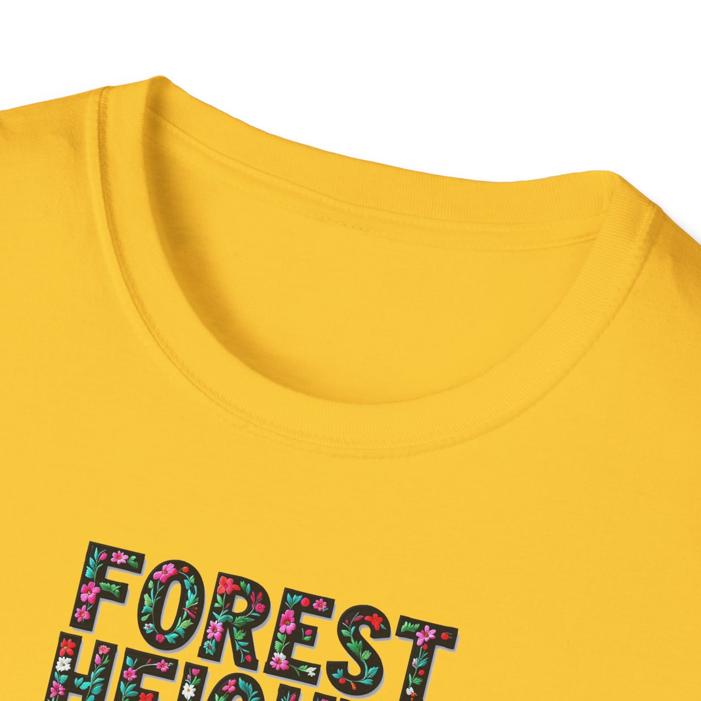 Forest Heights Local Gal Flower-Heart T-Shirt, c03-n03-s05  Softstyle Graphic Tee, Unisex Casual Wear, Support Local Merch, Gift for Community Lovers, Finkz WINDSOR