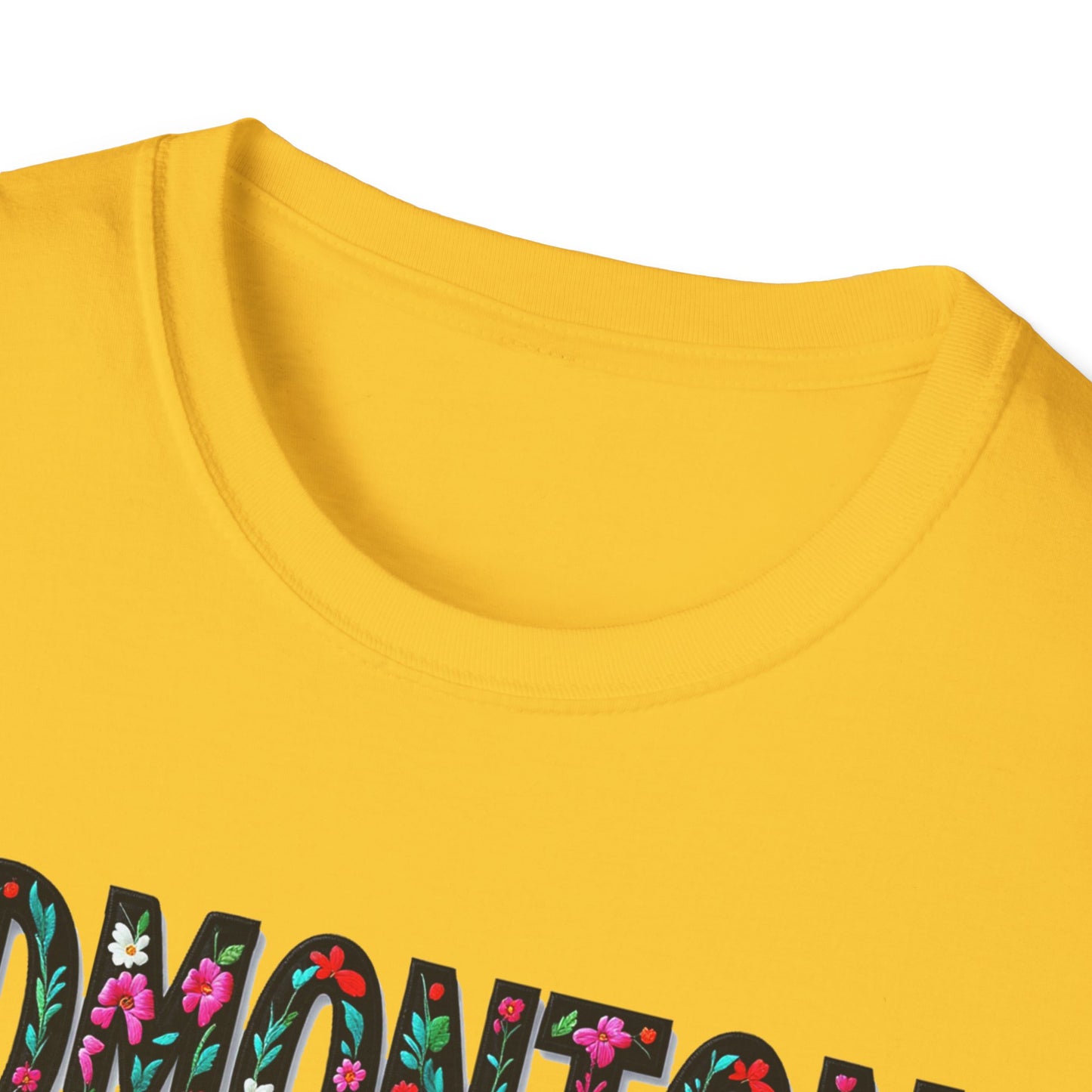 Edmonton Local Gal Flower-Heart T-Shirt, c012-n00-s005 Softstyle Graphic Tee, Unisex Casual Wear, Support Local Merch, Gift for Community Lovers, Finkz