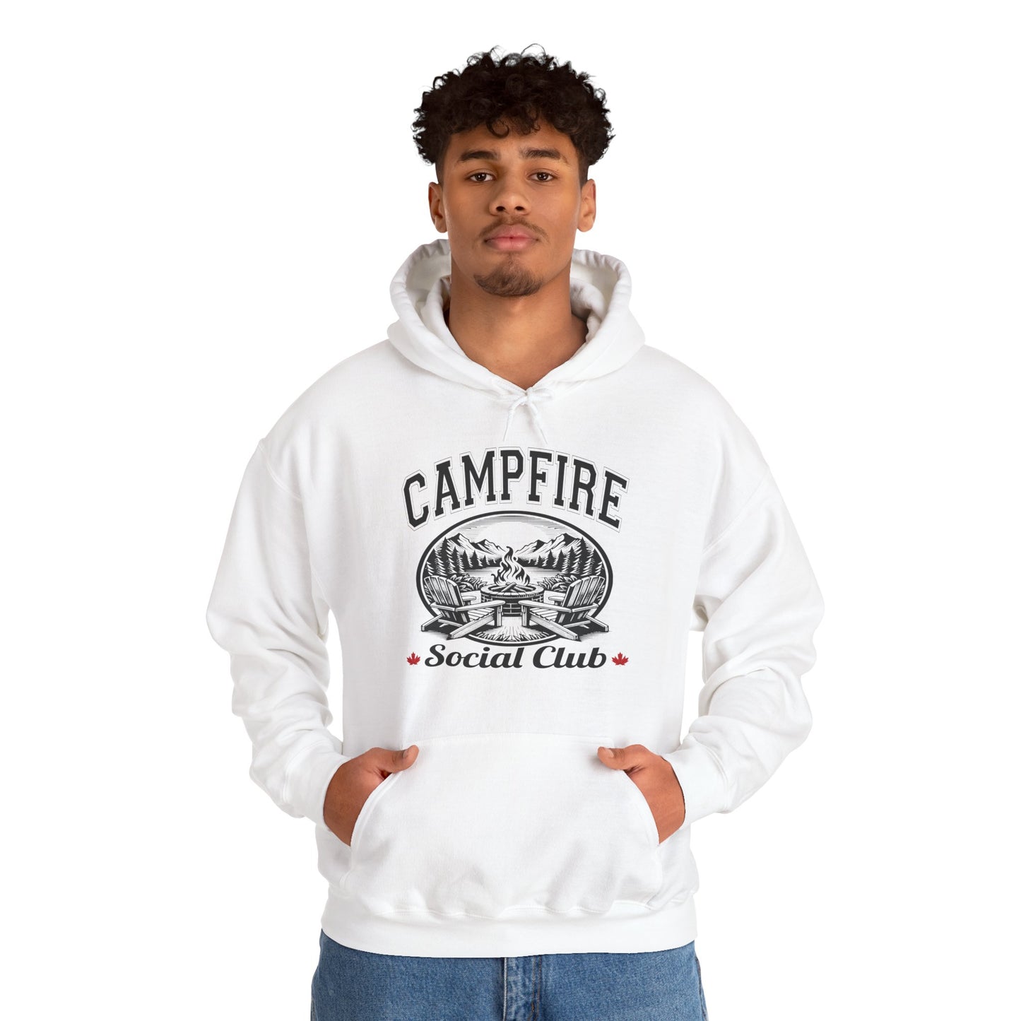 Campfire Social Club Chairs Cozy Hoodie | Unisex Sweatshirt for Nature Lovers, Casual Wear, Gift for Him/Her, Outdoor Adventures, Cozy Days Canada Patriotic wednesday