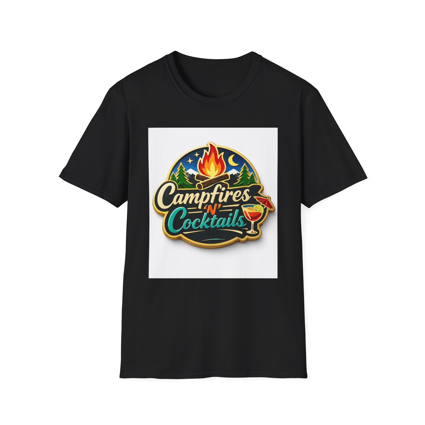 Campfire'N Cocktails T-Shirt, Softstyle, Unisex - CampfireNCocktails.com
