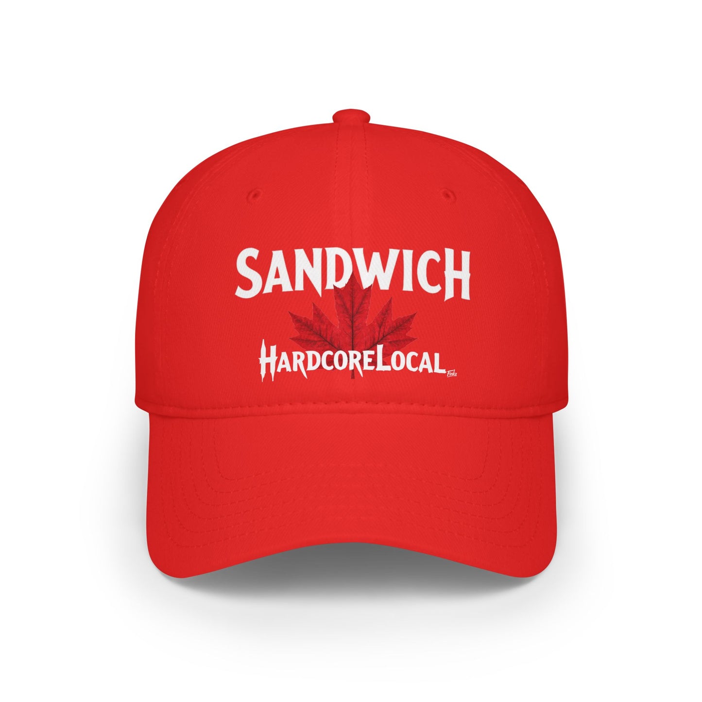 SANDWICH HARDCORE  BIG LEAF Low Profile Baseball Cap - Red Hat for Community Lovers FINKZ WINDSOR