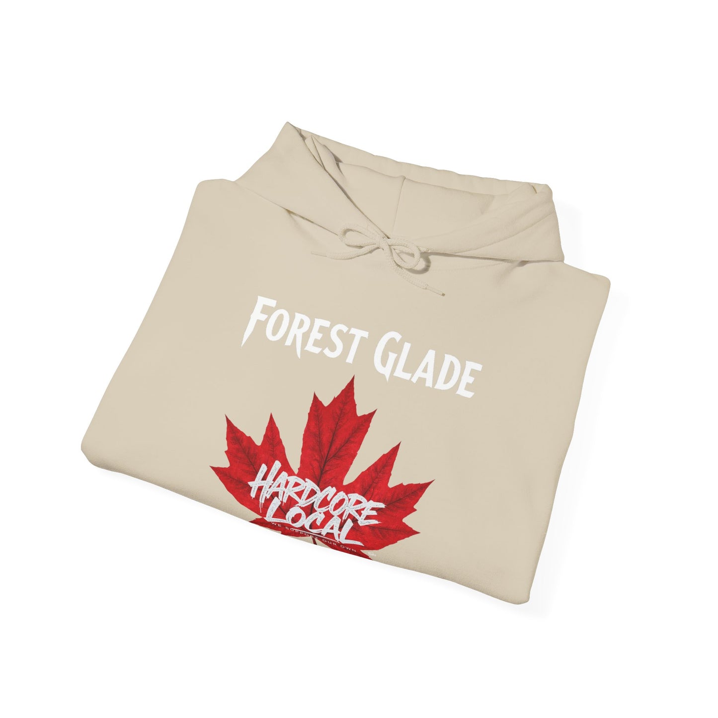 FOREST GLADE RED LEAF HARDCORE LOCAL Hooded Sweatshirt - Unisex Heavy Blend™ Pullover, Casual Hoodie for Every Day, Gift for Friends, Local Pride Apparel Support Your Community Finkz 49
