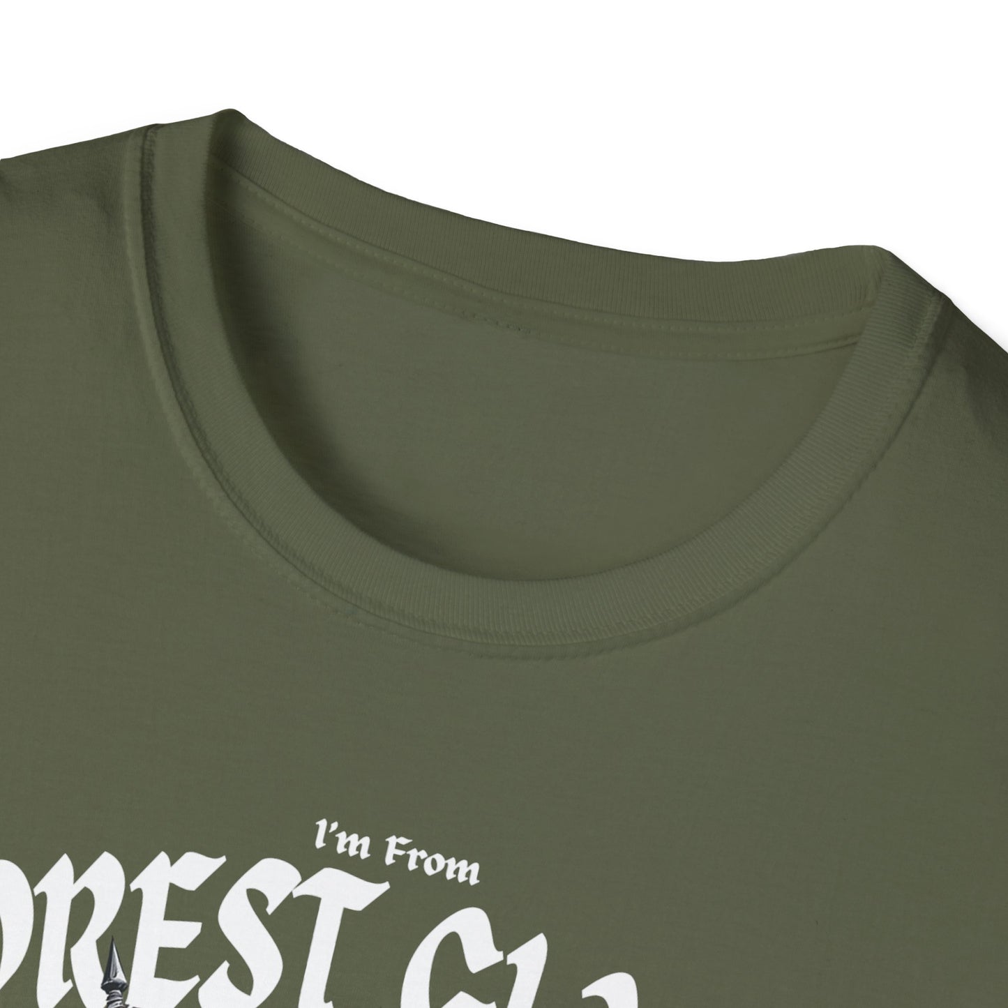 Forest Glade Underestimate Guy T-Shirt, c01-n09-s002 Softstyle Graphic Tee, Unisex Casual Wear, Support'n Locals Merch, Gift for Community Lovers.