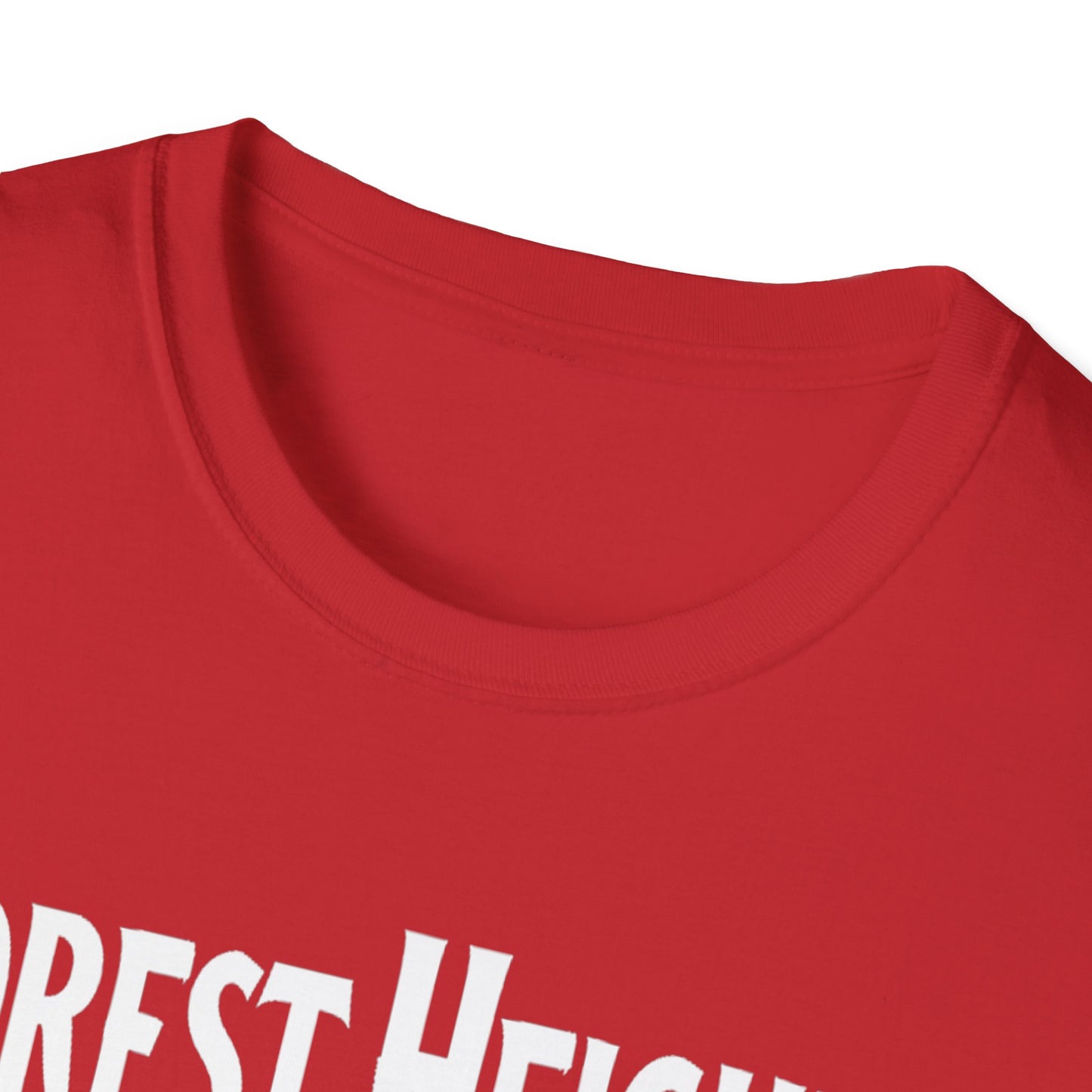 Forest Heights Hardcore Rep'n White Leaf T-Shirt, c03-n03-s007 Softstyle Graphic Tee, Unisex Casual Wear, Support'n Locals Merch, Gift for Community Lovers.