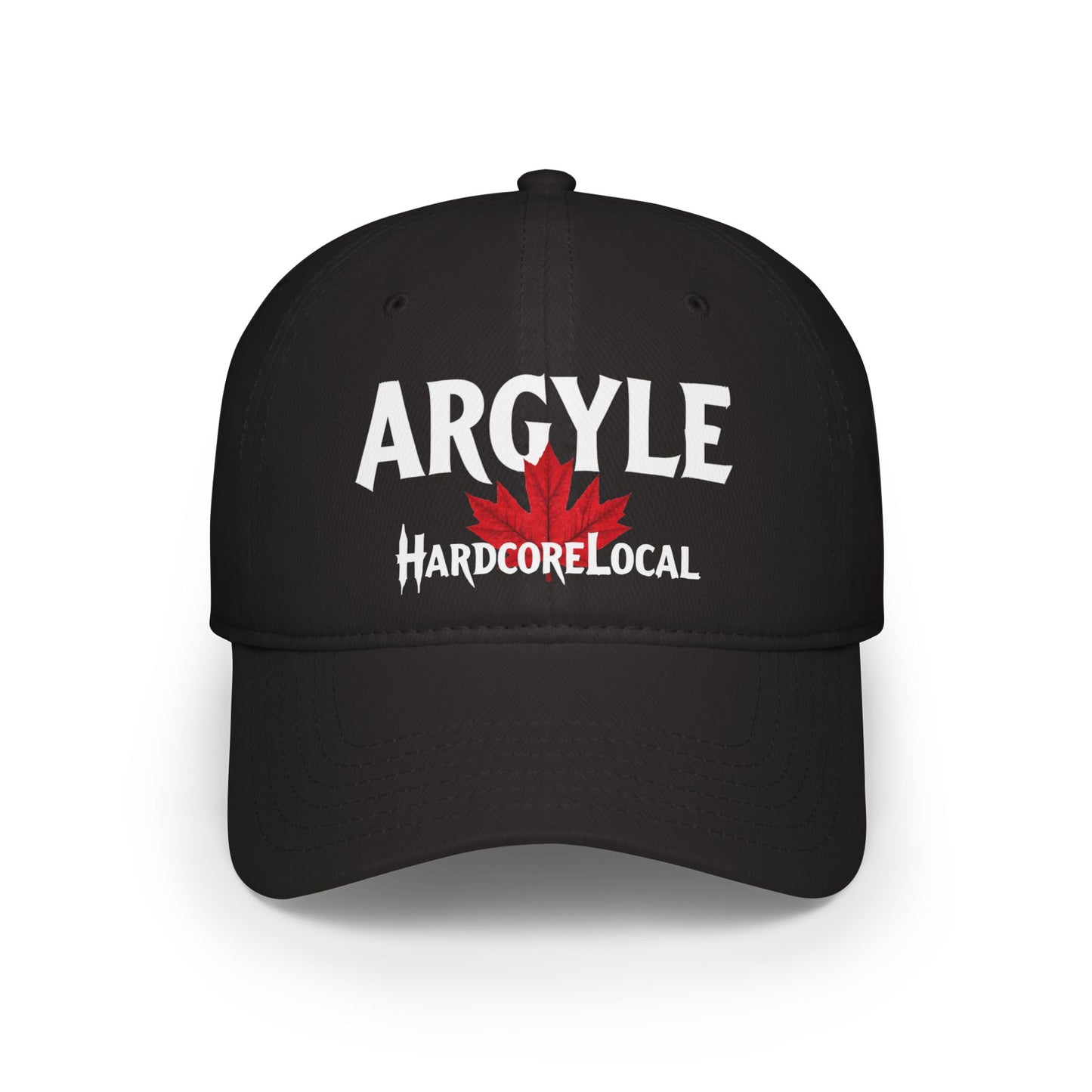 Argyle HARDCORE LOCAL Red LEAF Low Profile Baseball Cap - Hat for Community Lovers