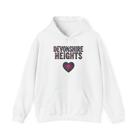 Devonshire Heights Local Gal Flower c01-n15-hs005, Hooded Sweatshirt -  Unisex Heavy Blend™ Pullover, Casual Hoodie for Every Day, Gift for Friends, Support'n Locals -Local Pride Apparel Support Your Community
