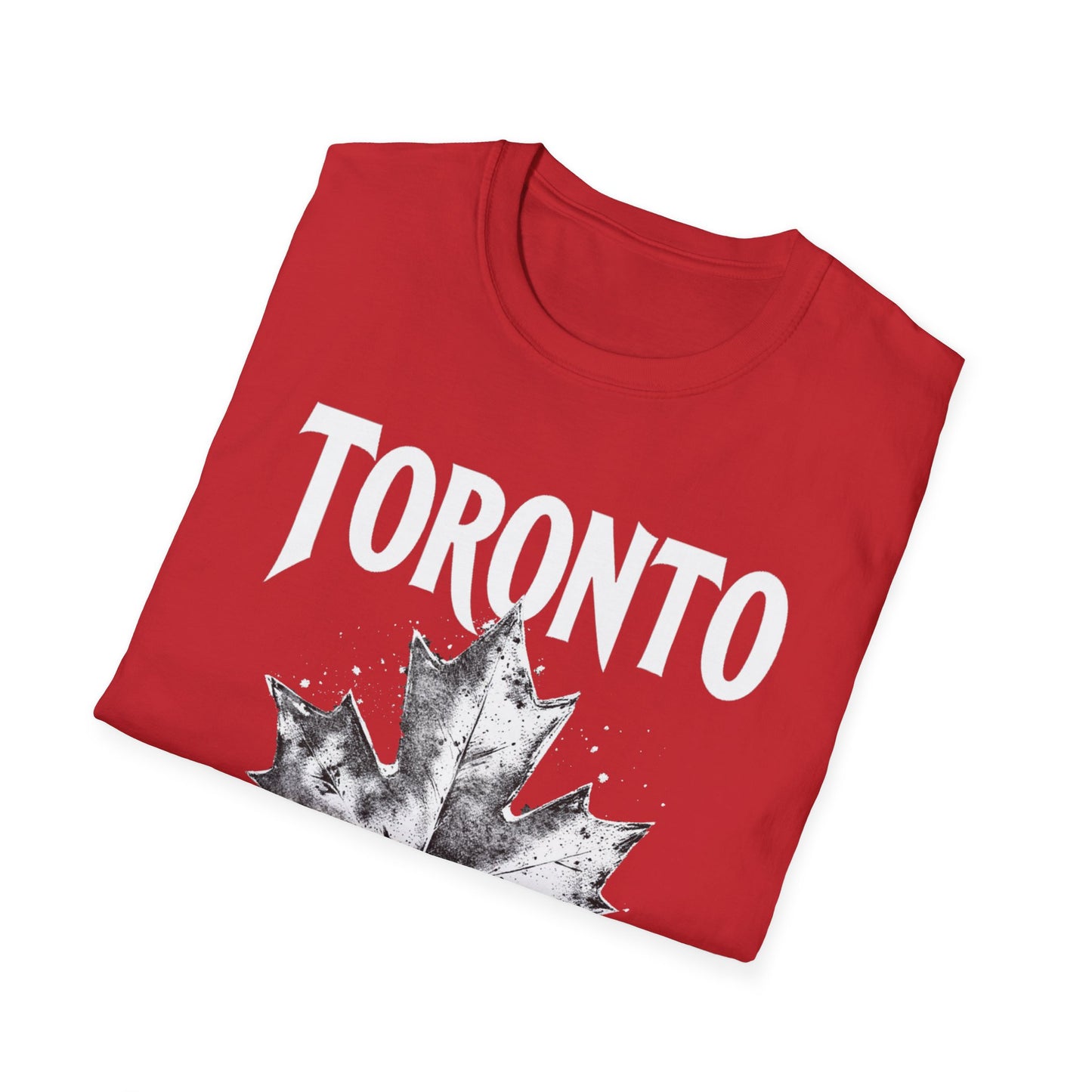 Toronto Hardcore Rep'n White Leaf T-Shirt, c006-n00-s007 Softstyle Graphic Tee, Unisex Casual Wear, Support'n Locals Merch, Gift for Community Lovers.