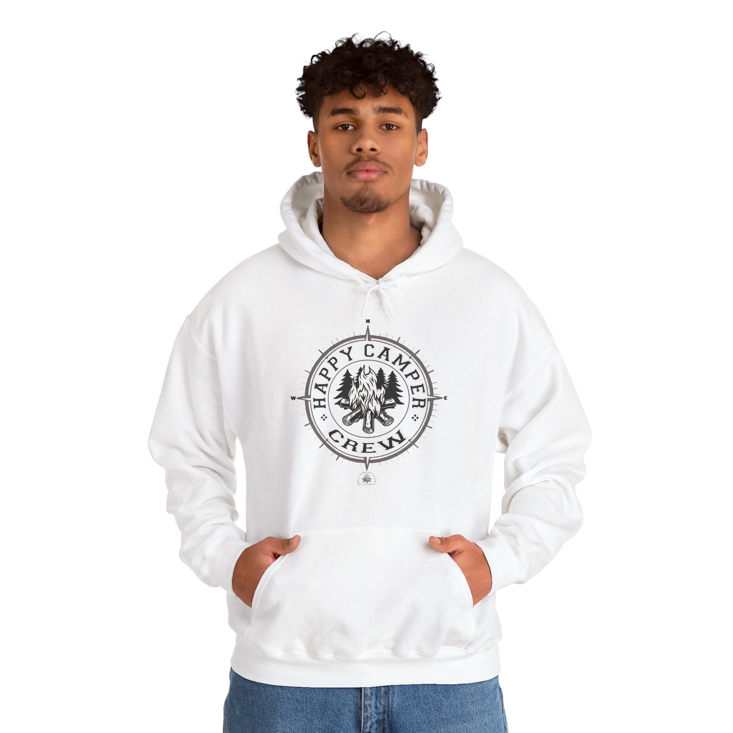 Happy Camper Crew Hoodie | HappyCamperCrew.Com 100% Authentic | Cozy Camping Hoodie | Unisex Hooded Sweatshirt for Nature Lovers, Casual Wear, Gift for Him/Her, Outdoor Adventures, Cozy Days & Warm Nights by the Campfire