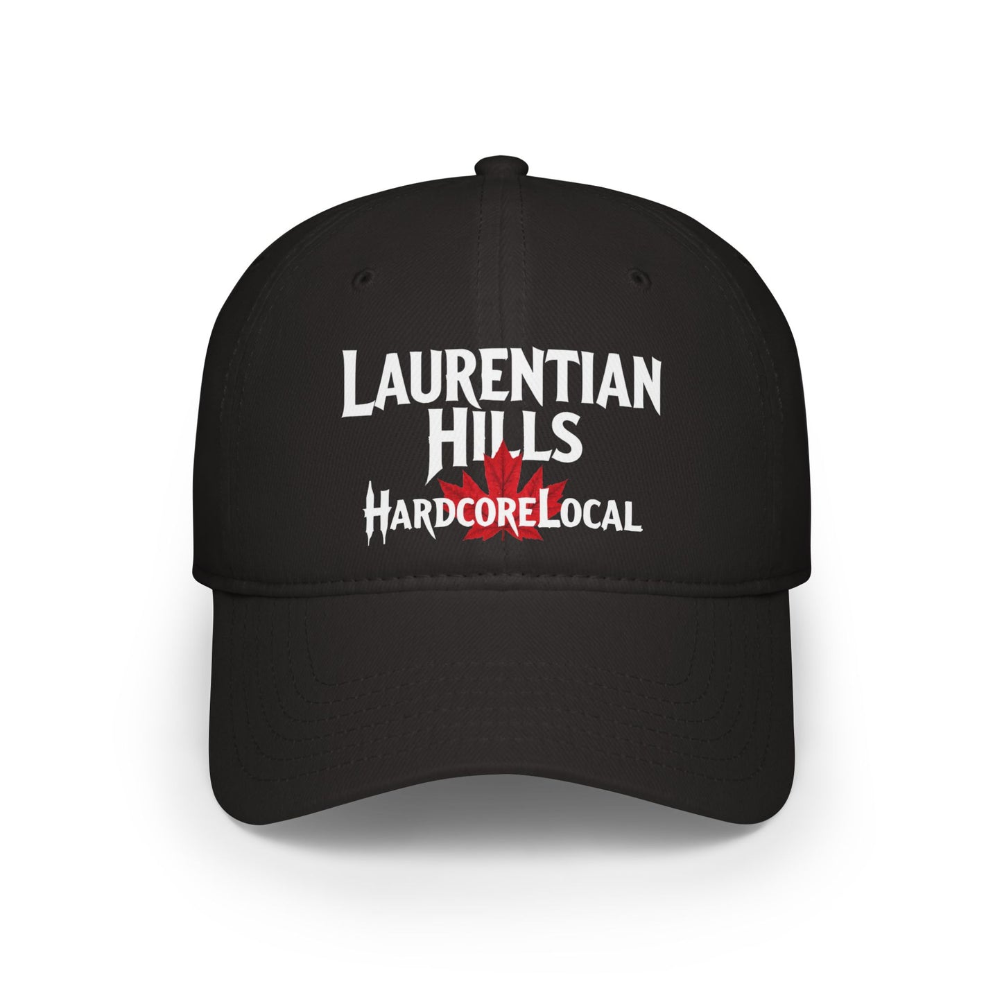 Laurentian Hills HARDCORE LOCAL Red LEAF Low Profile Baseball Cap - Hat for Community Lovers