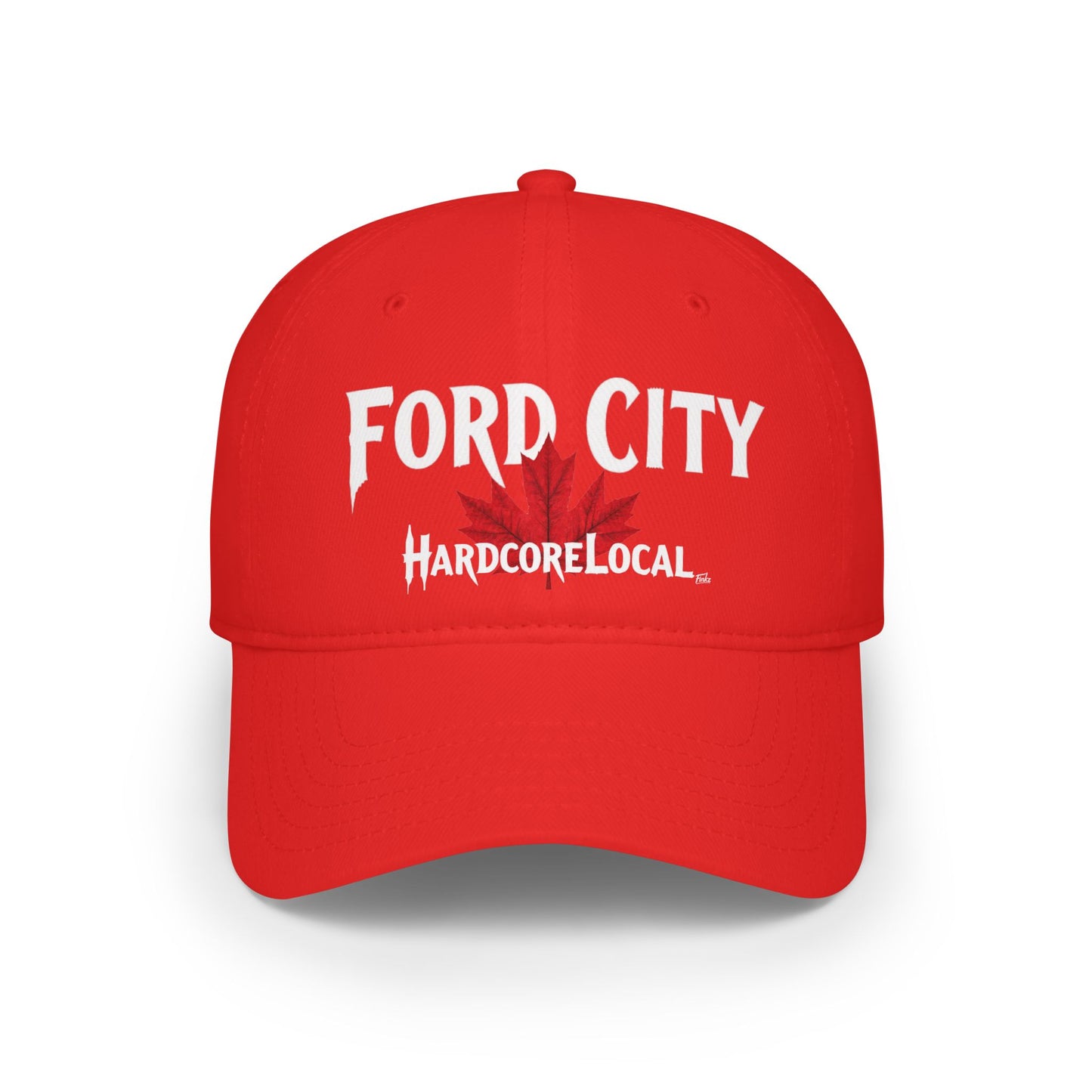 FORD CITY HARDCORE  BIG LEAF Low Profile Baseball Cap - Red Hat for Community Lovers FINKZ WINDSOR