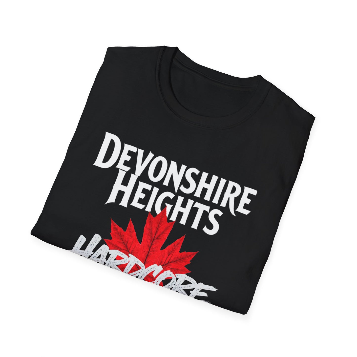 DEVONSHIRE HEIGHTS Hardcore Local, We Support Our Own,  Red Leaf 3 T-Shirt, Softstyle Graphic Tee, Unisex Casual Wear, Support Local Merch, Gift for Community Lovers, FINKZ WINDSOR