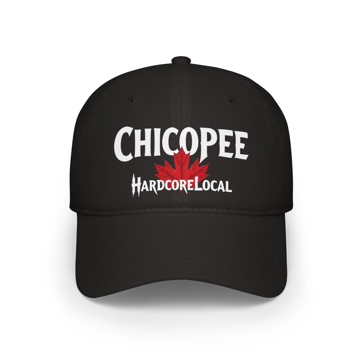Chicopee HARDCORE LOCAL Red LEAF Low Profile Baseball Cap - Hat for Community Lovers