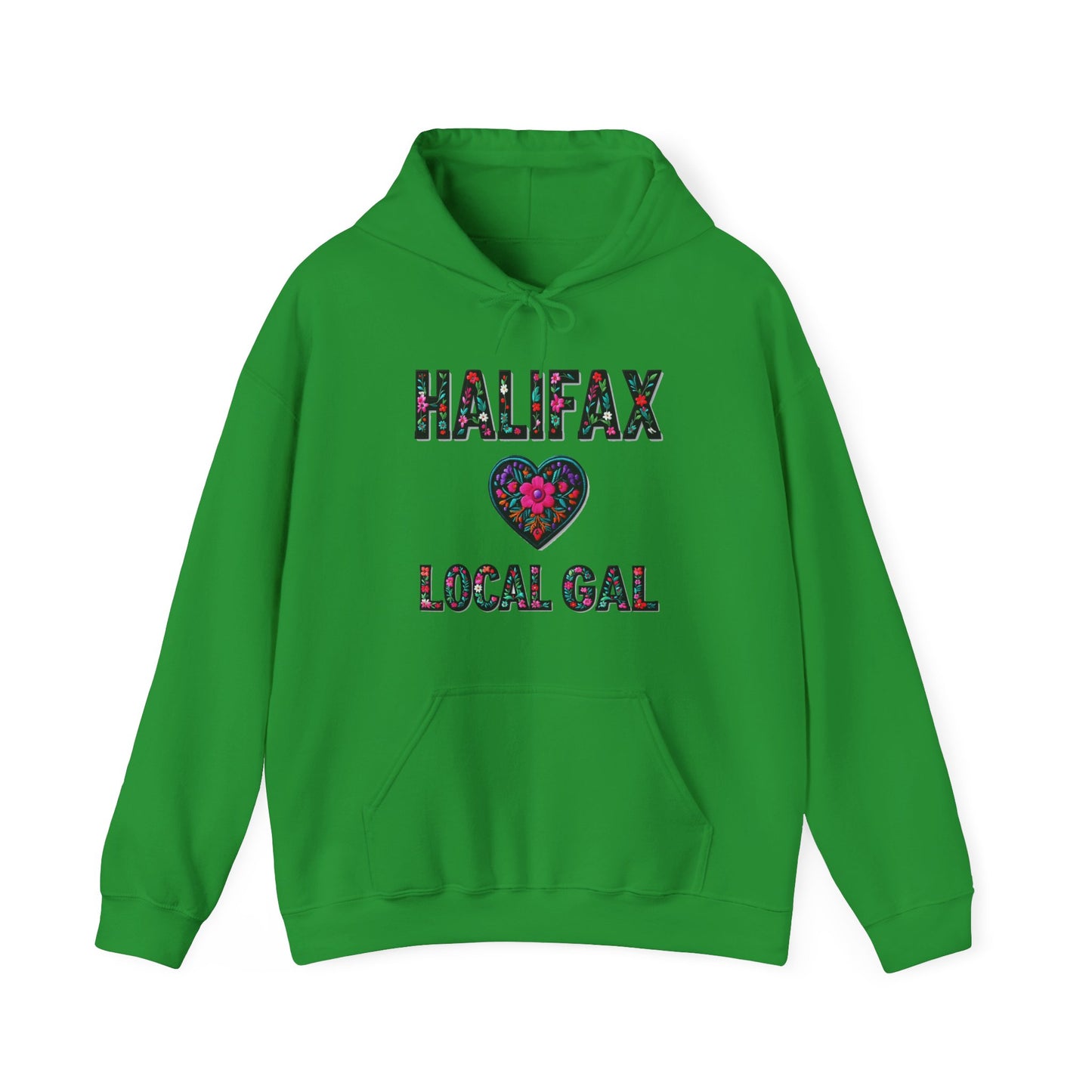 Halifax Local Gal Flower c08-n00-hs005, Hooded Sweatshirt - Unisex Heavy Blend™ Pullover, Casual Hoodie for Every Day, Gift for Friends, Support'n Locals -Local Pride Apparel Support Your Community
