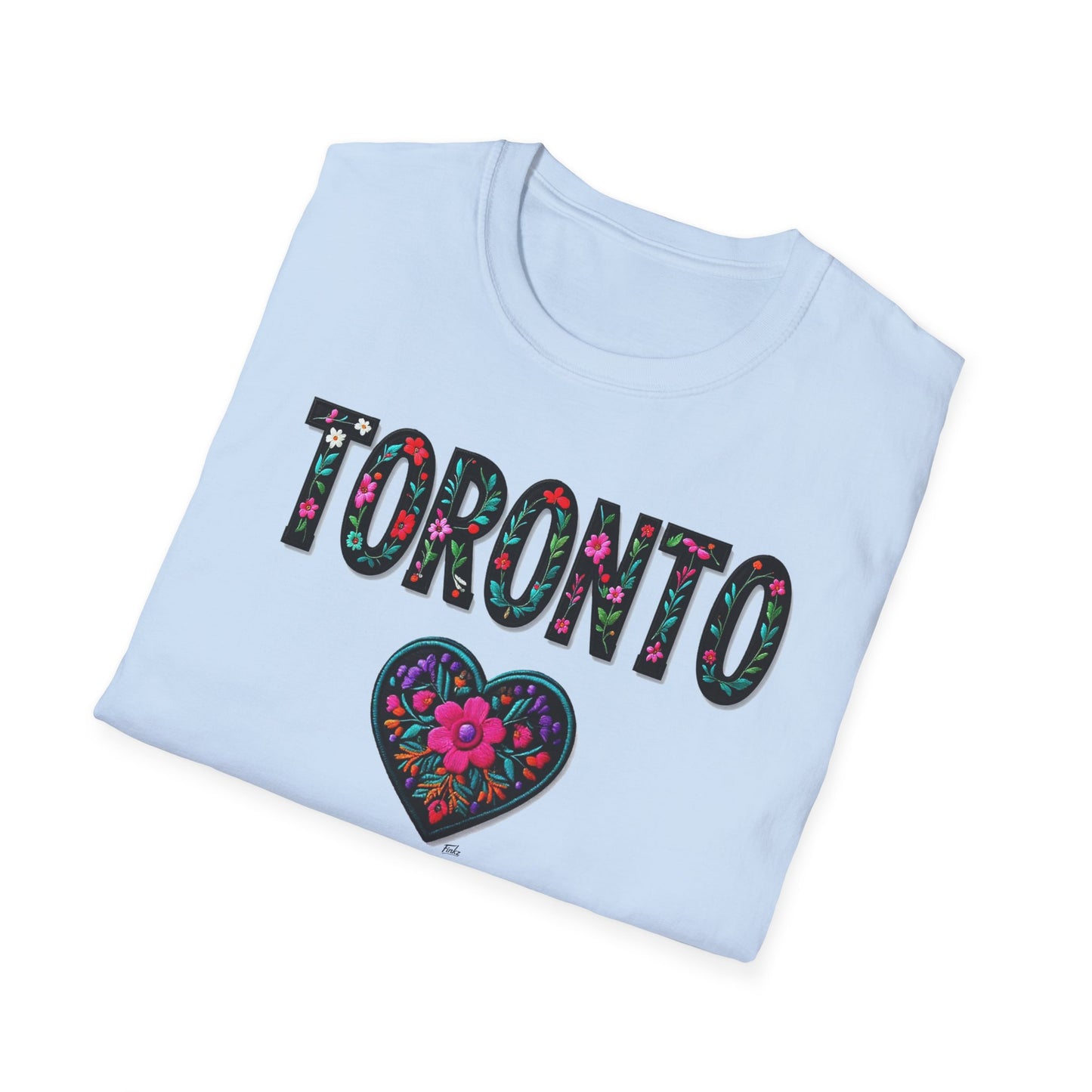 toronto Local Gal Flower-Heart T-Shirt, c06-n00-s005 Softstyle Graphic Tee, Unisex Casual Wear, Support Local Merch, Gift for Community Lovers, Finkz WINDSOR