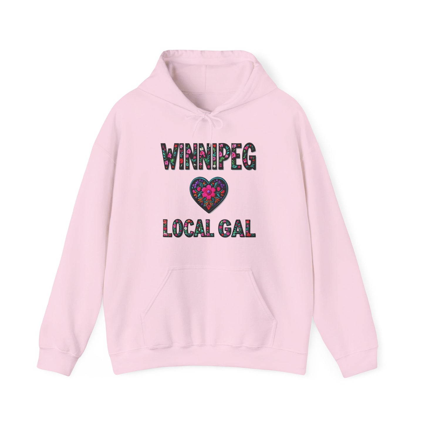 Winnipeg Local Gal Flower c09-n00-hs005, Hooded Sweatshirt -  Unisex Heavy Blend™ Pullover, Casual Hoodie for Every Day, Gift for Friends, Support'n Locals -Local Pride Apparel Support Your Community