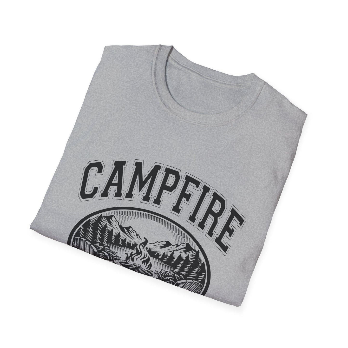 Campfire Social Club Chairs T-Shirt, c006-n06-s007 Softstyle Graphic Tee, Unisex Casual Wear, Support'n Locals Merch, Gift for Community Lovers.
