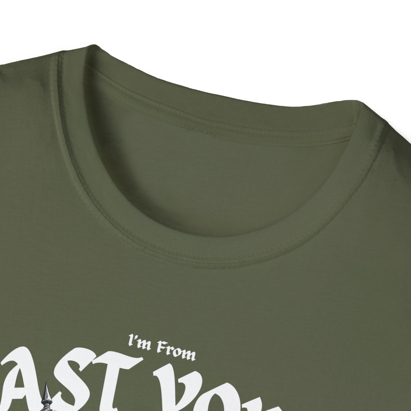 East York Underestimate Guy T-Shirt, c06-n02-s002 Softstyle Graphic Tee, Unisex Casual Wear, Support'n Locals Merch, Gift for Community Lovers.