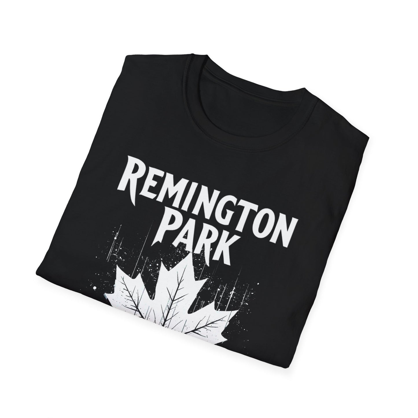REMINGTON PARK, We Support Our Own 2, Hardcore Local White Leaf T-Shirt, Softstyle Graphic Tee, Unisex Casual Wear, Support Local Merch, Gift for Community Lovers Finkz Windsor