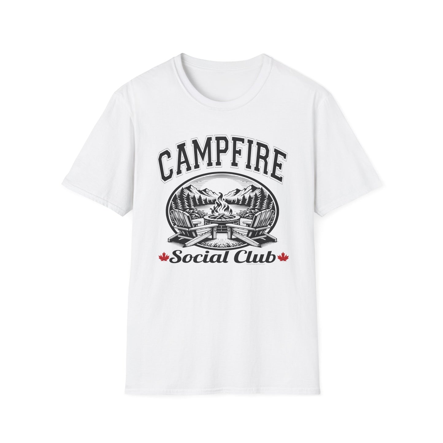 Campfire Social Club Chairs T-Shirt, c00-n00-s008 Softstyle Graphic Tee, Unisex Casual Wear, Support'N Locals Merch, Gift for Community Lovers, wednesday