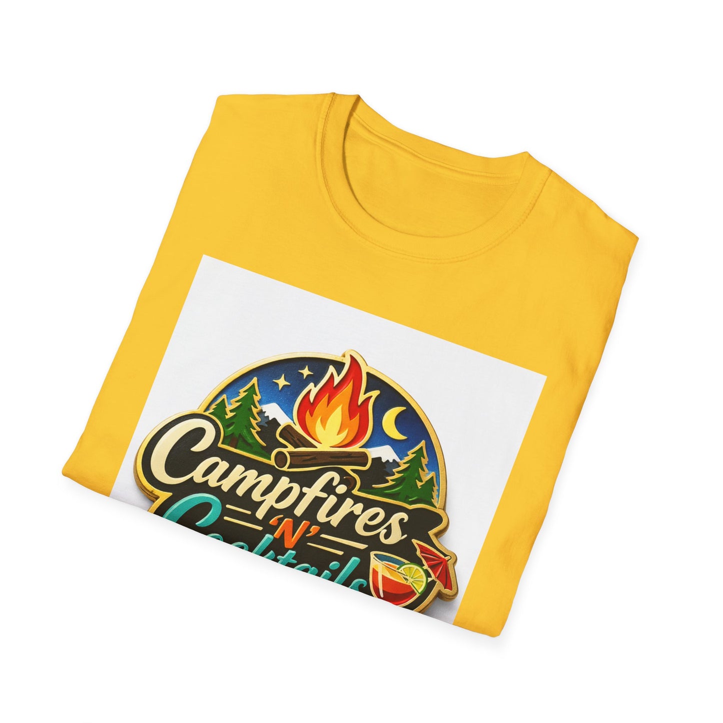 Campfire'N Cocktails T-Shirt, Softstyle, Unisex - CampfireNCocktails.com