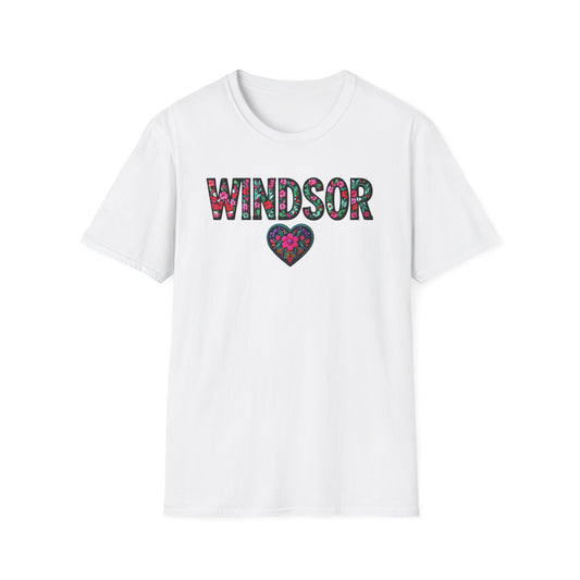 Windsor Heart  T-Shirt, Softstyle Graphic Tee, Unisex Casual Wear, Support Local Merch, Gift for Community Lovers