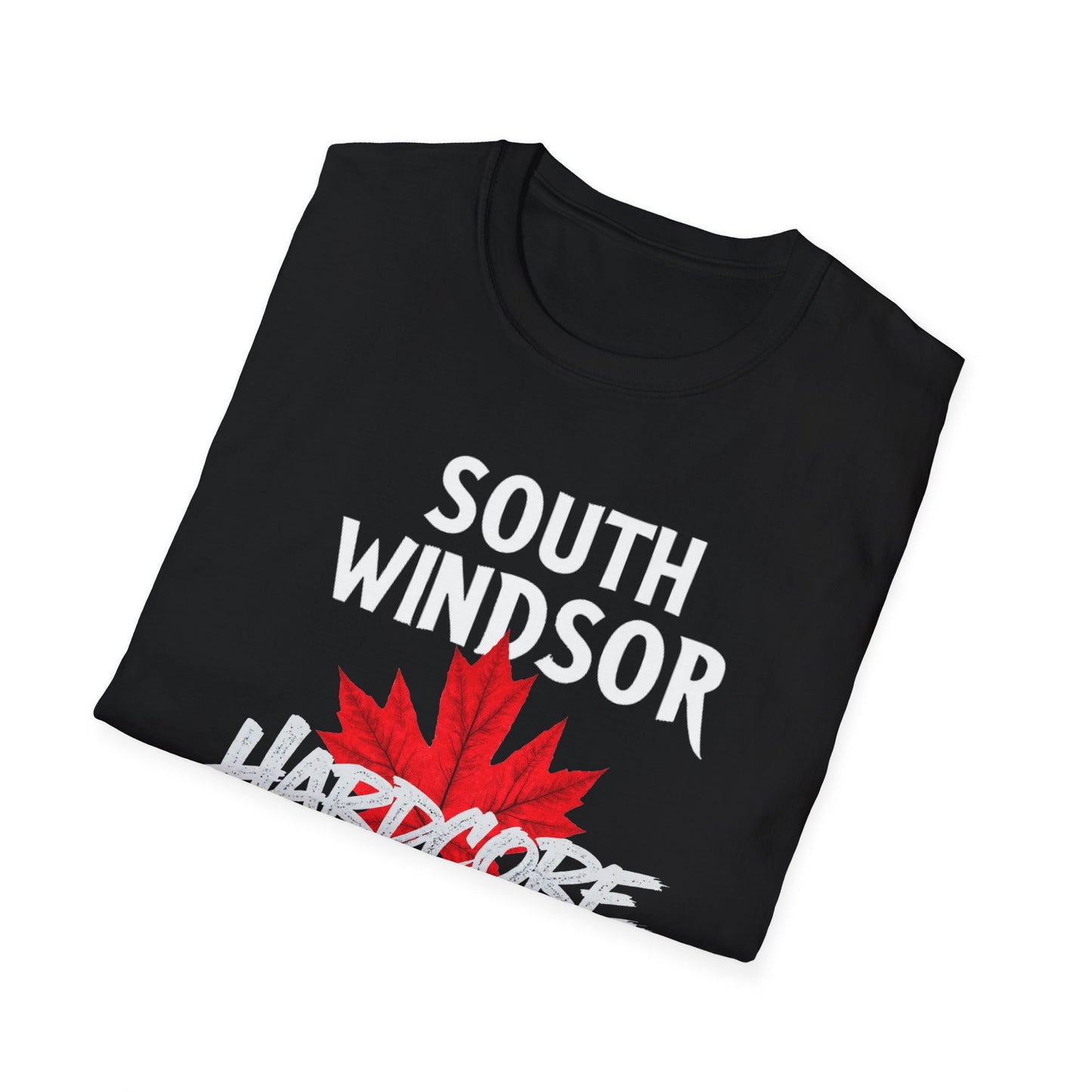 SOUTH WINDSOR Hardcore Local, We Support Our Own,  Red Leaf 3 T-Shirt, Softstyle Graphic Tee, Unisex Casual Wear, Support Local Merch, Gift for Community Lovers, FINKZ WINDSOR