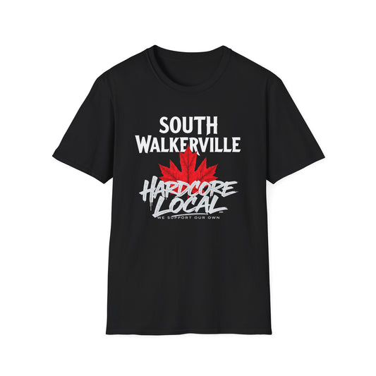 SOUTH WALKERVILLE Hardcore Local, We Support Our Own,  Red Leaf 3 T-Shirt, Softstyle Graphic Tee, Unisex Casual Wear, Support Local Merch, Gift for Community Lovers, FINKZ WINDSOR