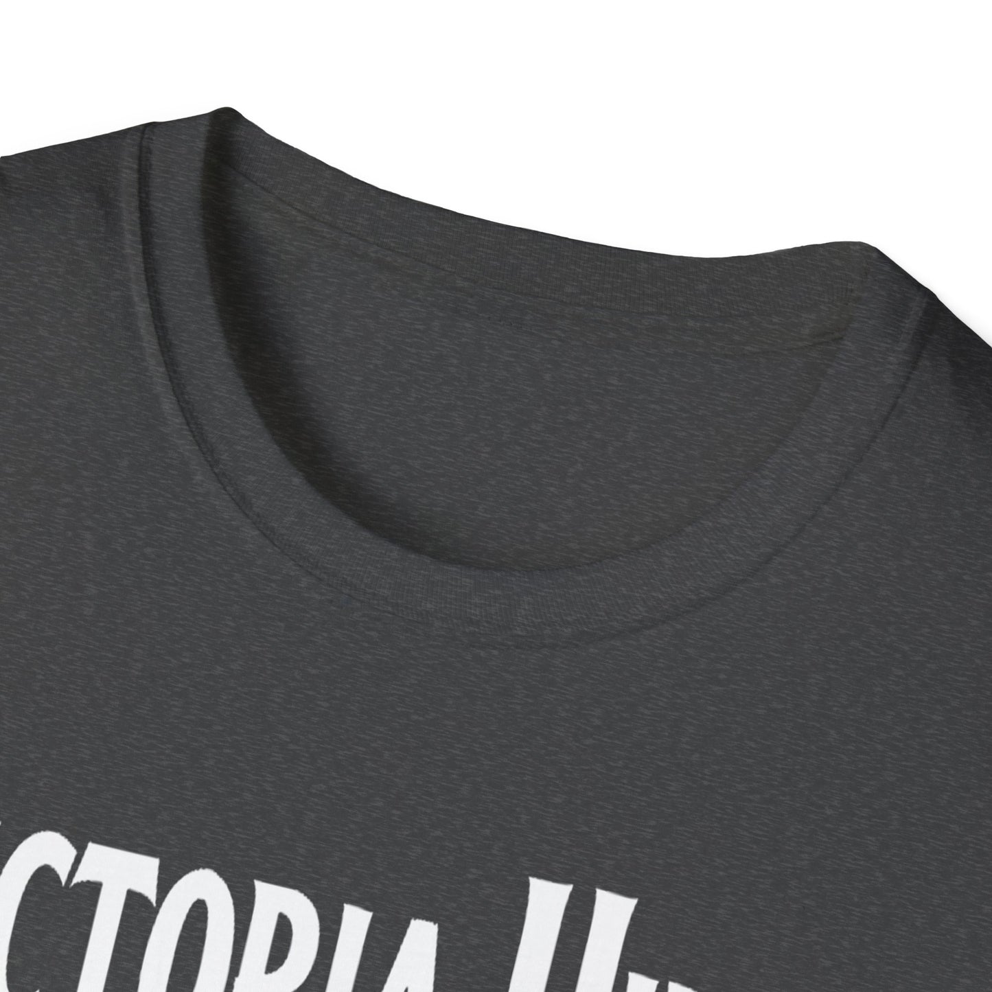 Victoria Hills Hardcore We Support Our Own Red Leaf T-Shirt, c03-n10-s006 Softstyle Graphic Tee, Unisex Casual Wear, Support'n Locals Merch, Gift for Community Lovers.