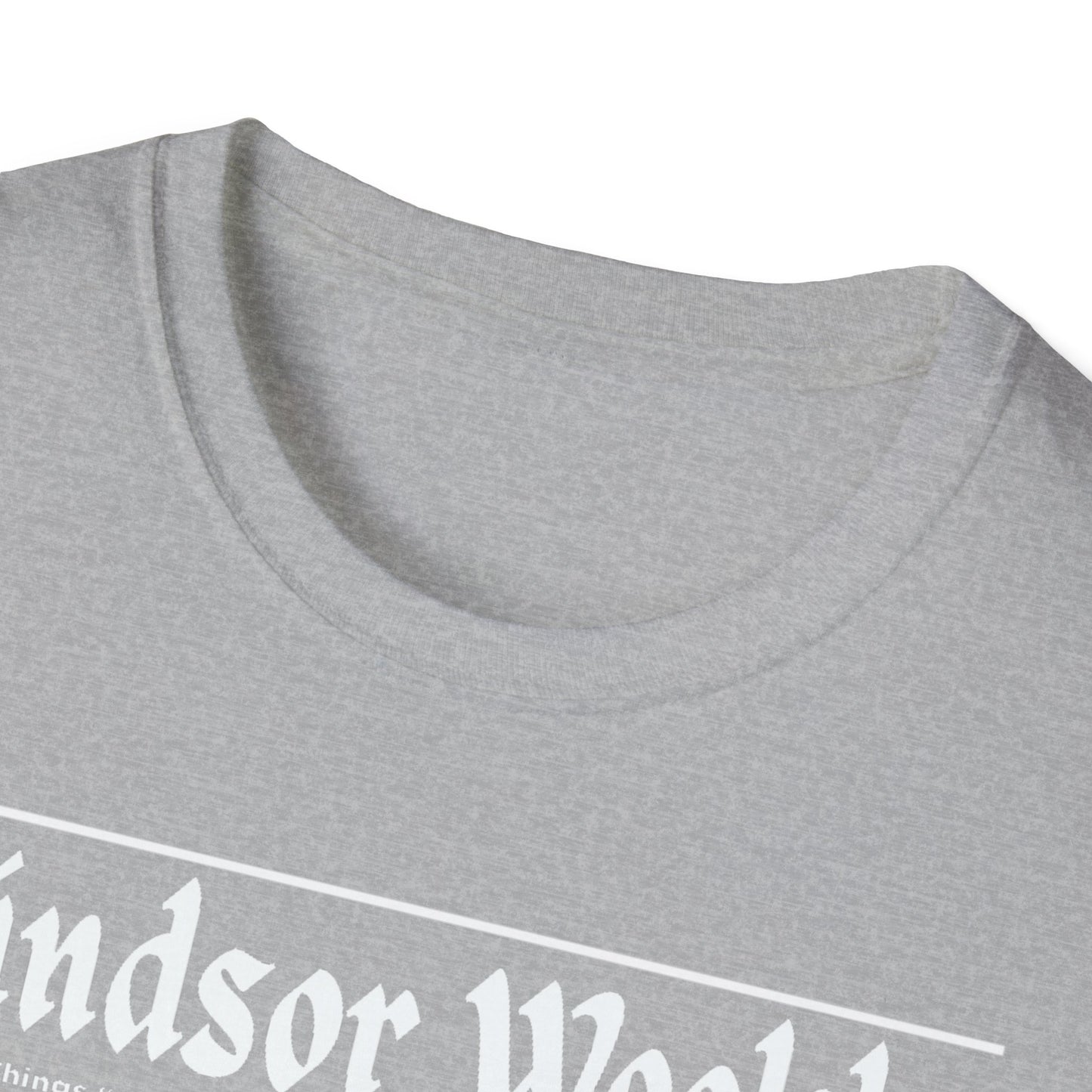 WINDSOR WEEKLY T-Shirt, Softstyle Graphic Tee, Unisex Casual Wear, Support Local Merch, Gift for Community Lovers FINKZ WINDSOR