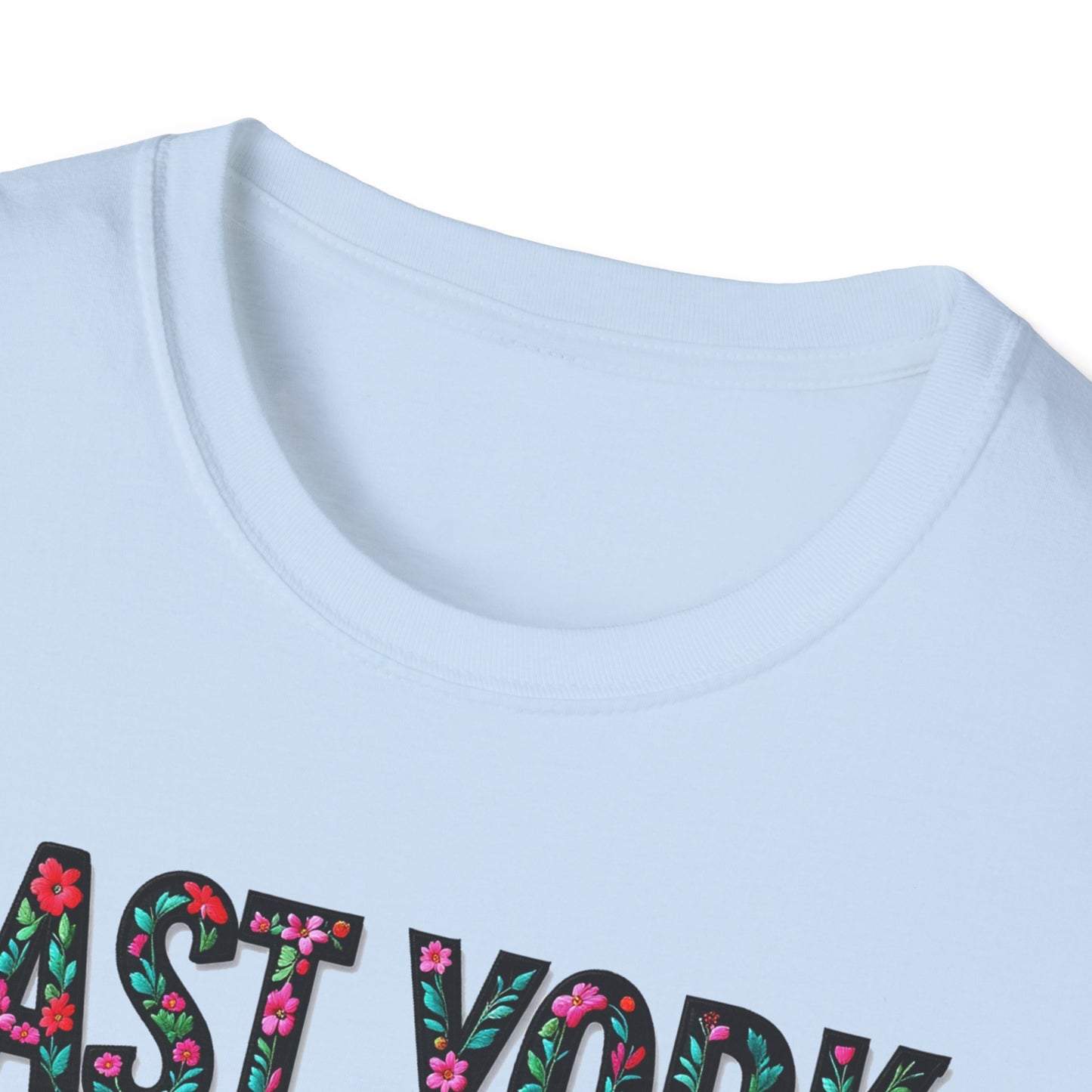 East York Local Gal Flower-Heart T-Shirt, c06-n02-s005 Softstyle Graphic Tee, Unisex Casual Wear, Support Local Merch, Gift for Community Lovers, Finkz WINDSOR