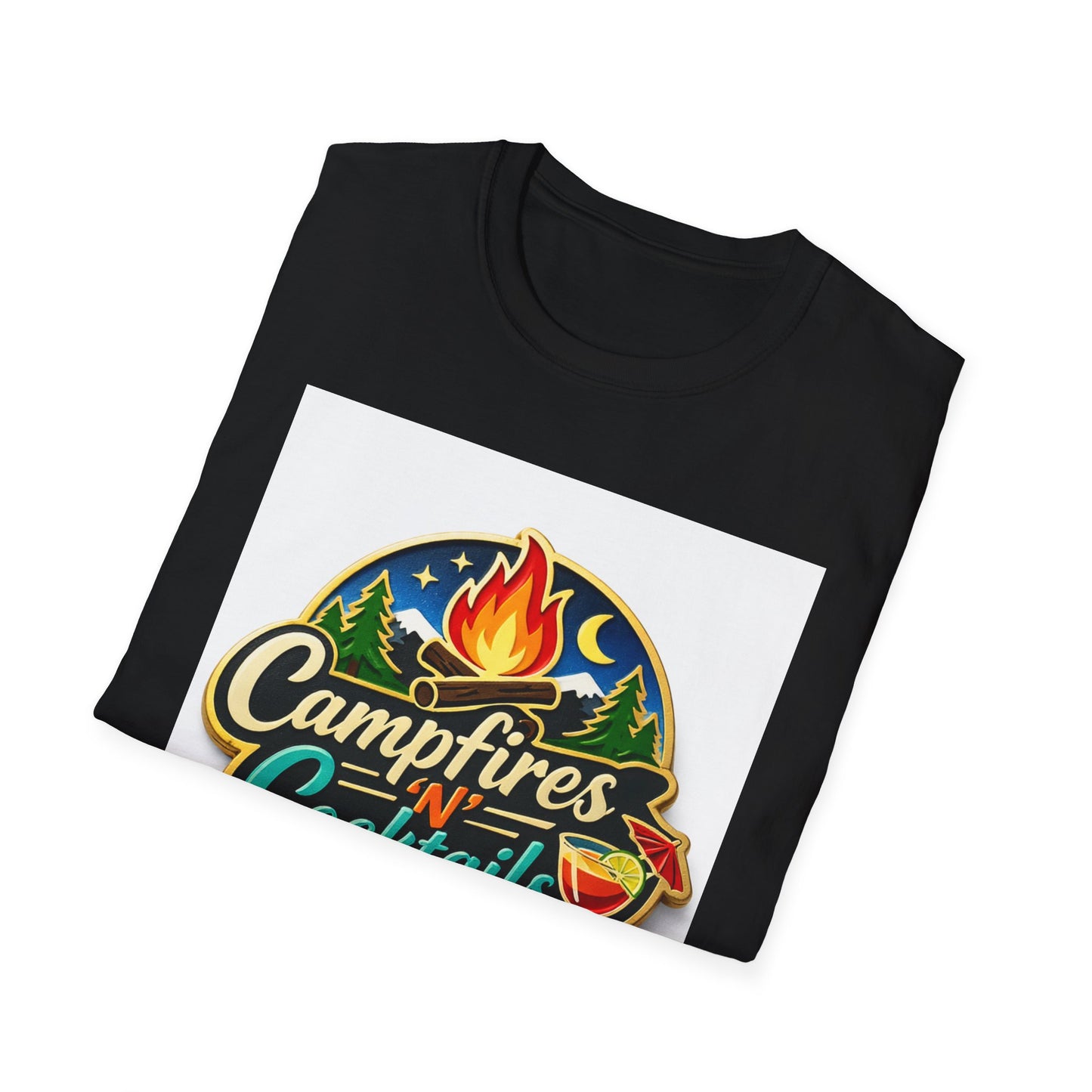 Campfire'N Cocktails T-Shirt, Softstyle, Unisex - CampfireNCocktails.com