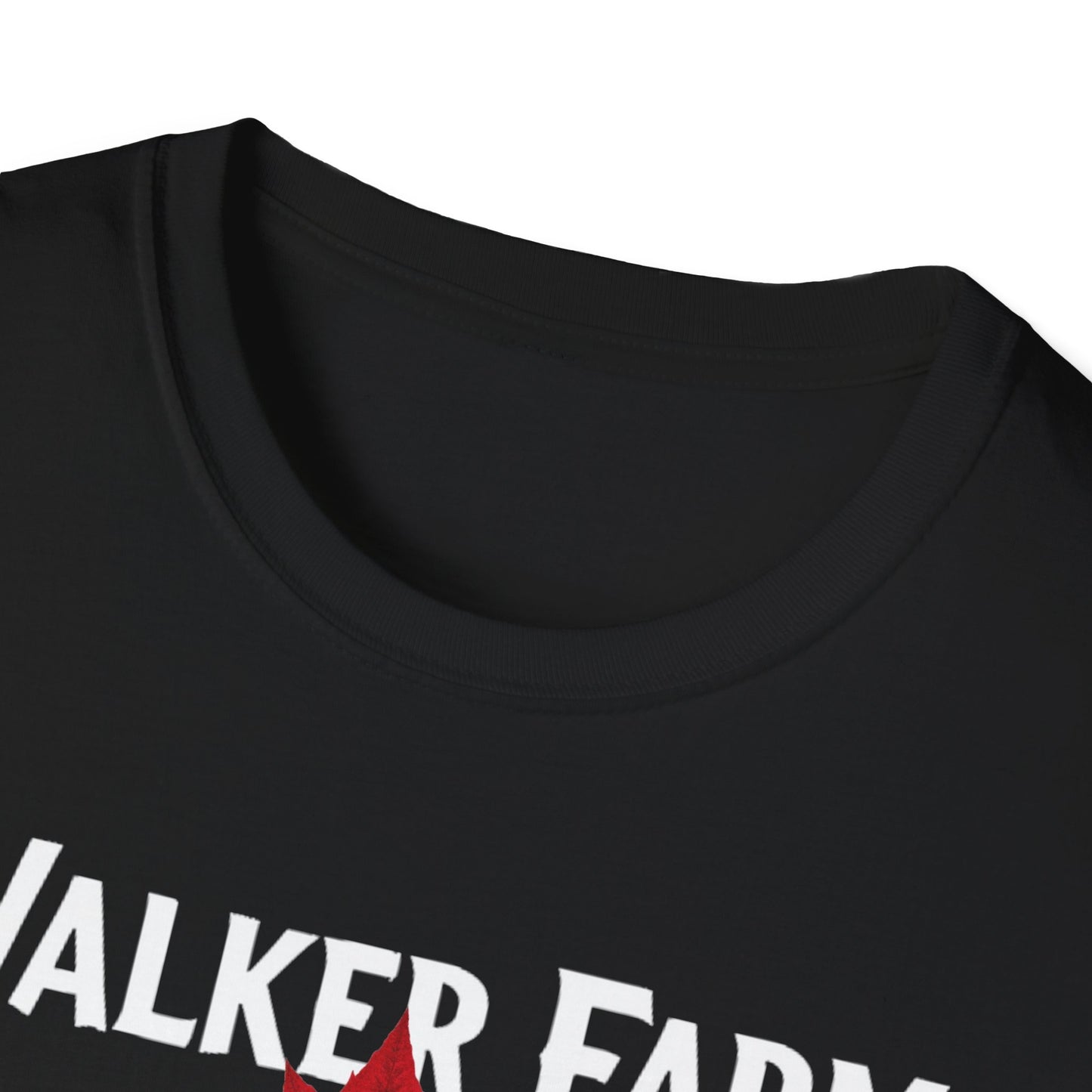 Walker Farm Hardcore Local Red Leaf, We Support Our Own, 1 T-Shirt, Softstyle Graphic Tee, Unisex Casual Wear, Support Local Merch, Gift for Community Lovers