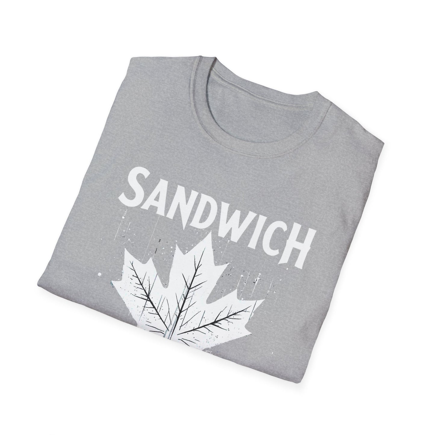 SANDWICH, We Support Our Own 2, Hardcore Local White Leaf T-Shirt, Softstyle Graphic Tee, Unisex Casual Wear, Support Local Merch, Gift for Community Lovers Finkz Windsor