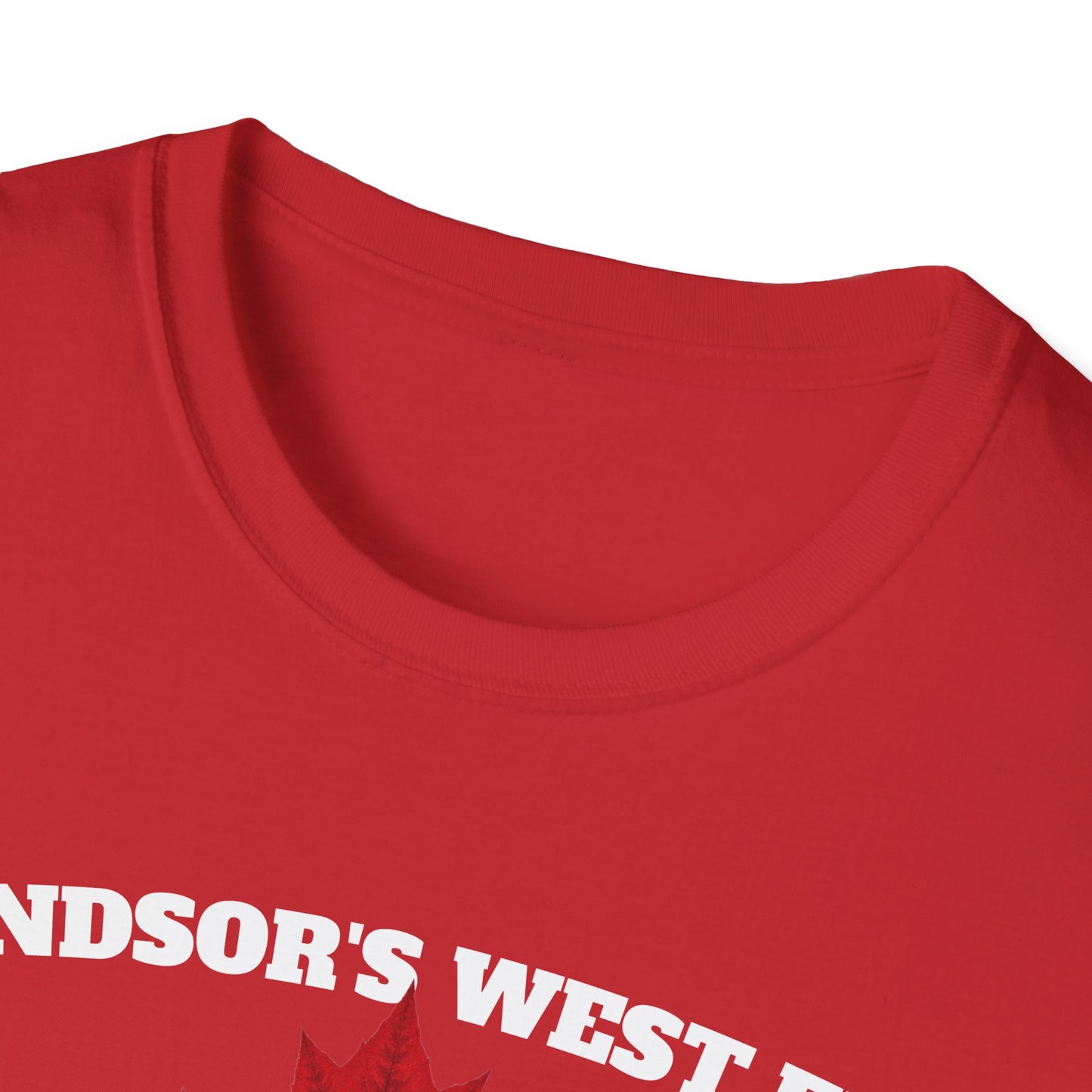 WEST END Local Gal Red Leaf T-Shirt, Softstyle Graphic Tee, Unisex Casual Wear, Support Local Merch, Gift for Community Lovers, Finkz Windsor