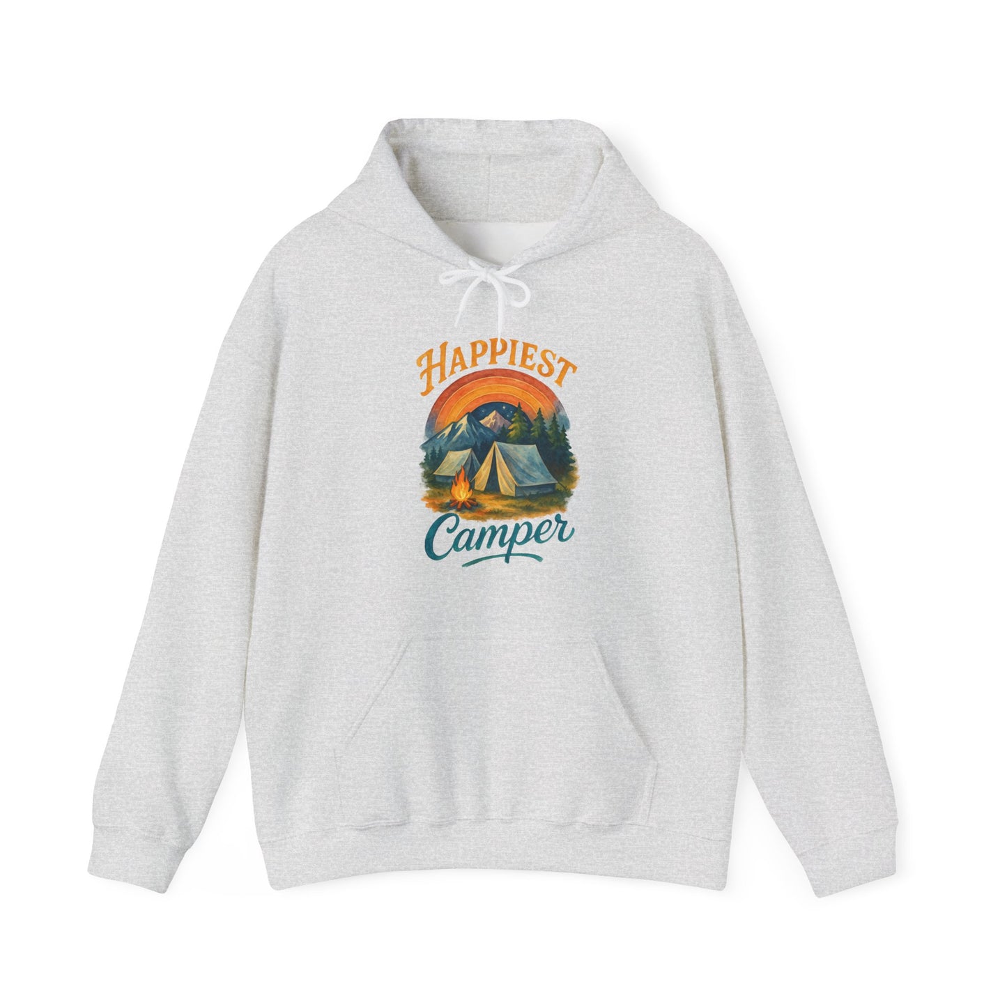 Happiest Camper Hoodie | HappyCamperCrew.Com 100% Authentic | Cozy Camping Hoodie | Unisex Hooded Sweatshirt for Nature Lovers, Casual Wear, Gift for Him/Her, Outdoor Adventures, Cozy Days & Warm Nights by the Campfire
