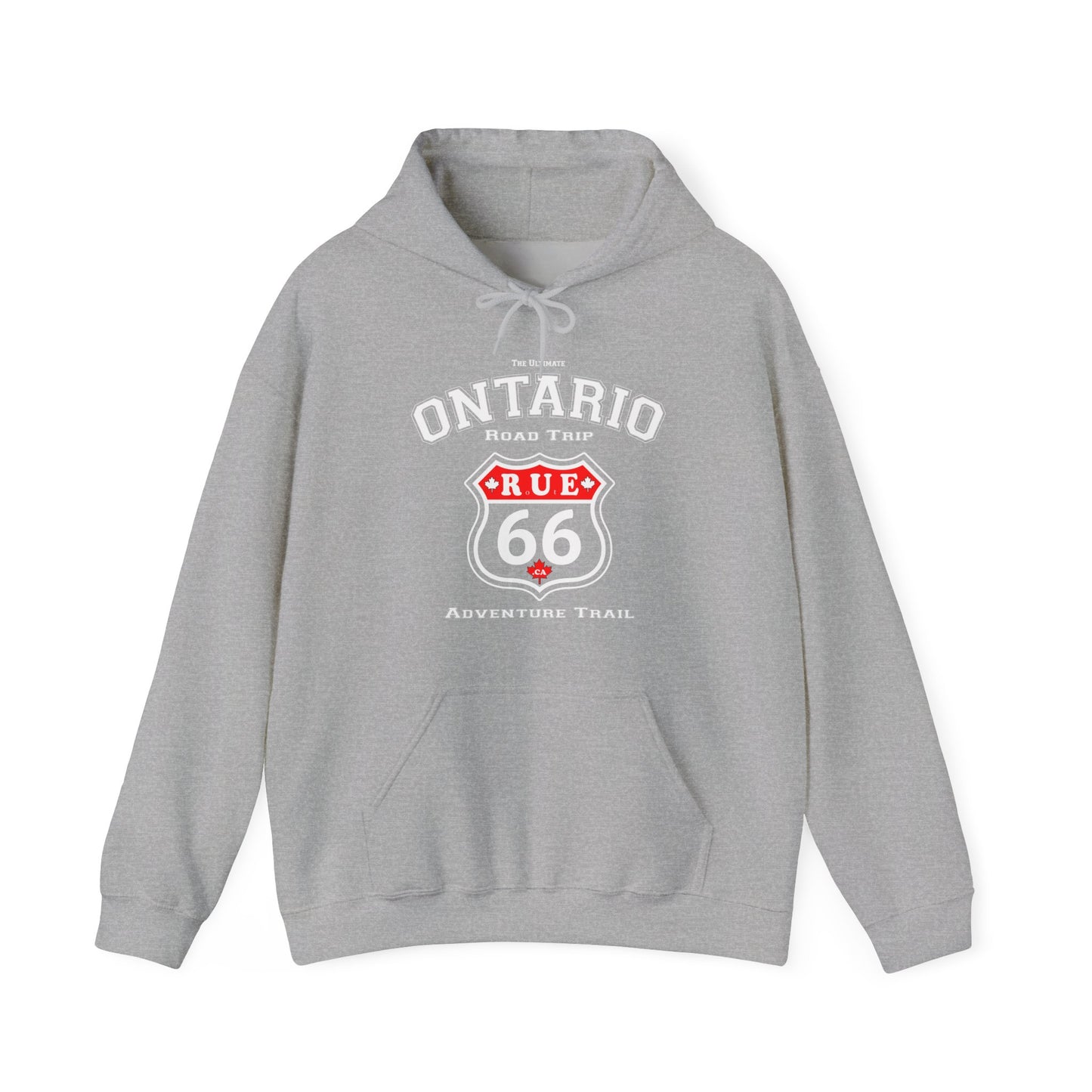 Ontario Road Trip Black | Rue66.ca 100% Authentic | Cozy Camping Hoodie | Unisex Hooded Sweatshirt for Nature Lovers, Casual Wear, Gift for Him/Her, Outdoor Adventures, Cozy...