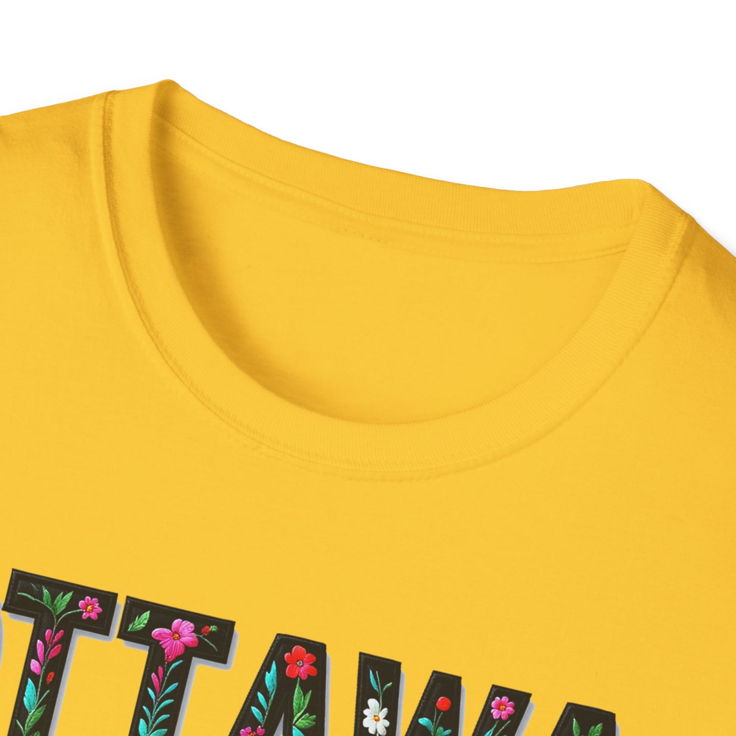 Ottawa Local Gal Flower-Heart T-Shirt, c07-n00-s005 Softstyle Graphic Tee, Unisex Casual Wear, Support Local Merch, Gift for Community Lovers, Finkz WINDSOR