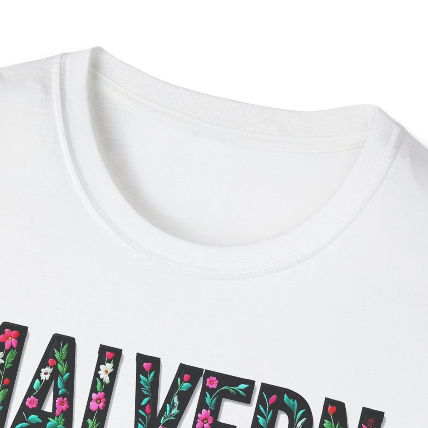 Malvern Local Gal Flower-Heart T-Shirt, c06-n04-s005 Softstyle Graphic Tee, Unisex Casual Wear, Support Local Merch, Gift for Community Lovers, Finkz WINDSOR