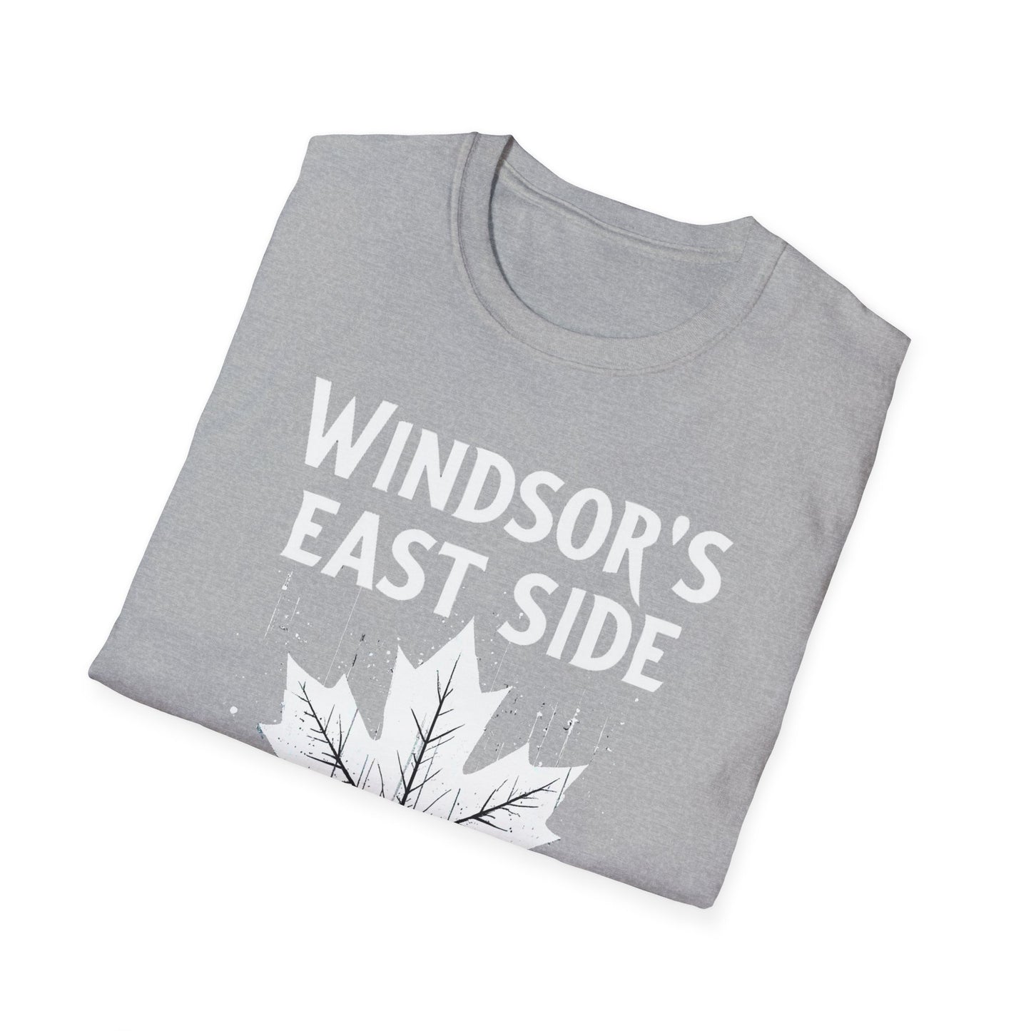 EAST WINDSOR, We Support Our Own 2, Hardcore Local White Leaf T-Shirt, Softstyle Graphic Tee, Unisex Casual Wear, Support Local Merch, Gift for Community Lovers Finkz Windsor