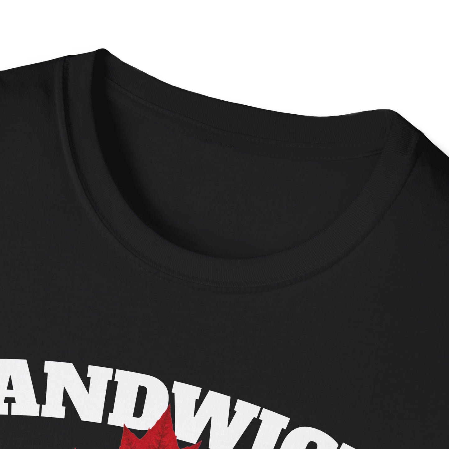 SANDWICH Local Gal Red Leaf T-Shirt, Softstyle Graphic Tee, Unisex Casual Wear, Support Local Merch, Gift for Community Lovers, Finkz Windsor